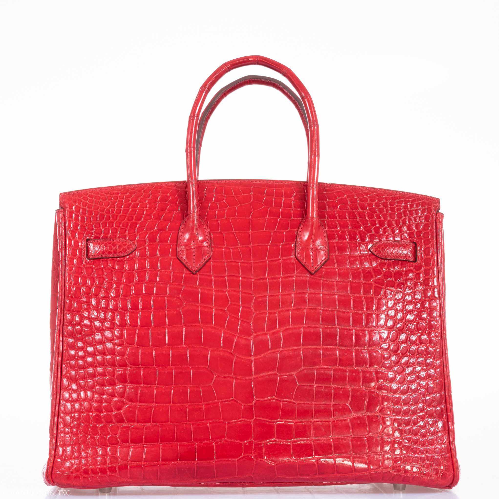 Hermès Birkin 35 Braise Porosus Crocodile Palladium Hardware