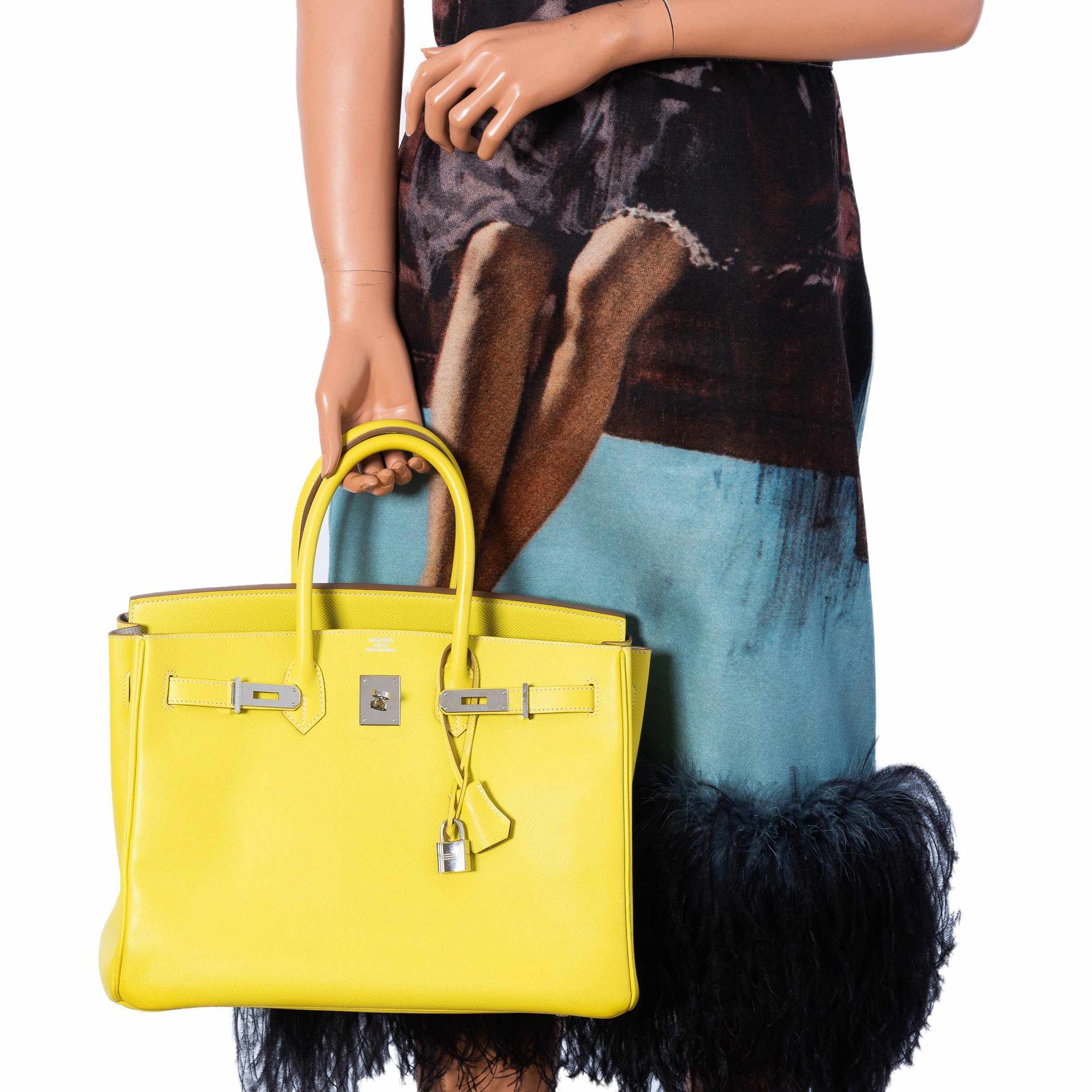 Hermès Birkin 35 Candy Collection Lime Epsom & Gris Perle Palladium Hardware