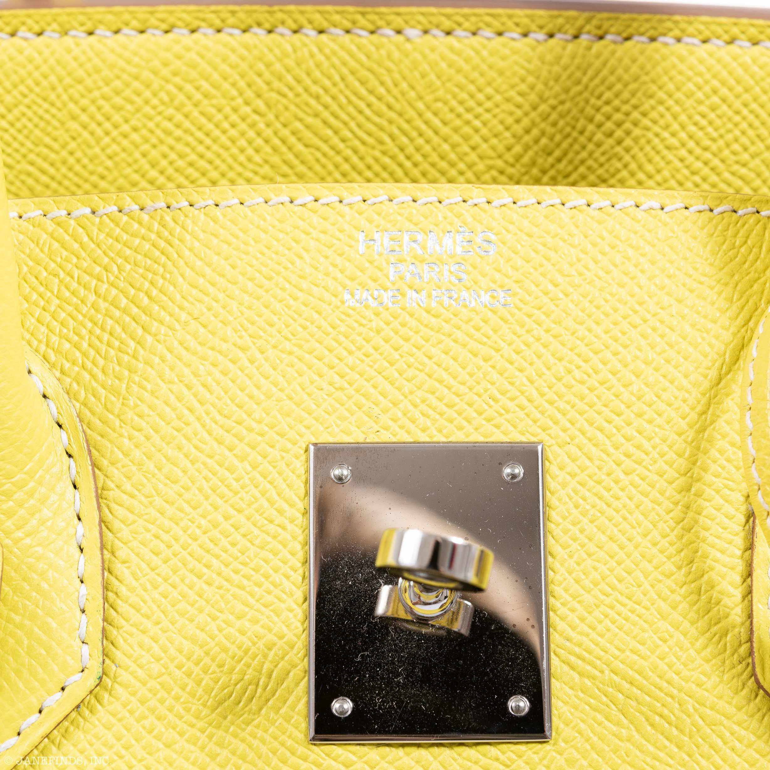 Hermès Birkin 35 Candy Collection Lime Epsom & Gris Perle Palladium Hardware - Limited
