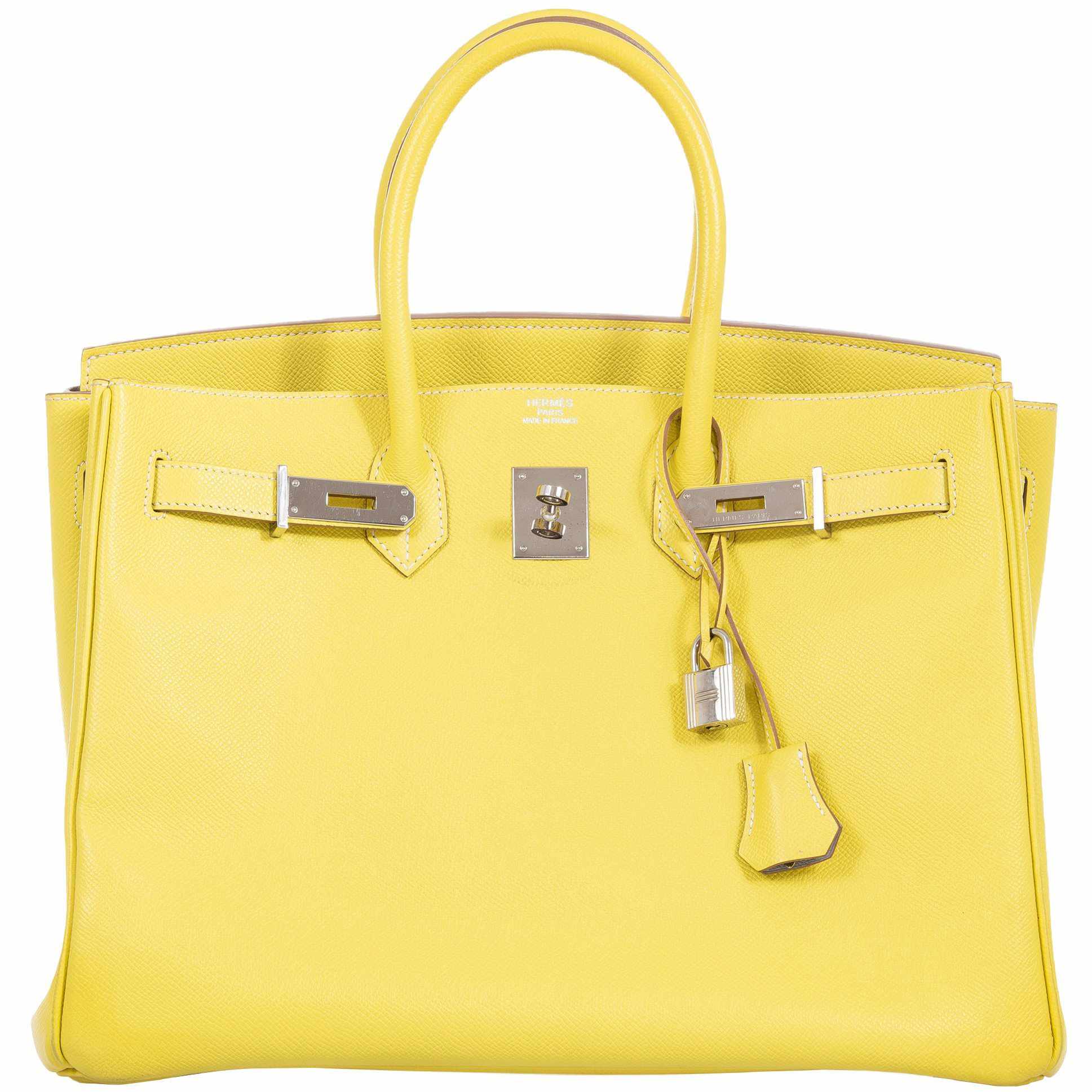 Hermès Birkin 35 Candy Collection Lime Epsom & Gris Perle Palladium Hardware - Limited