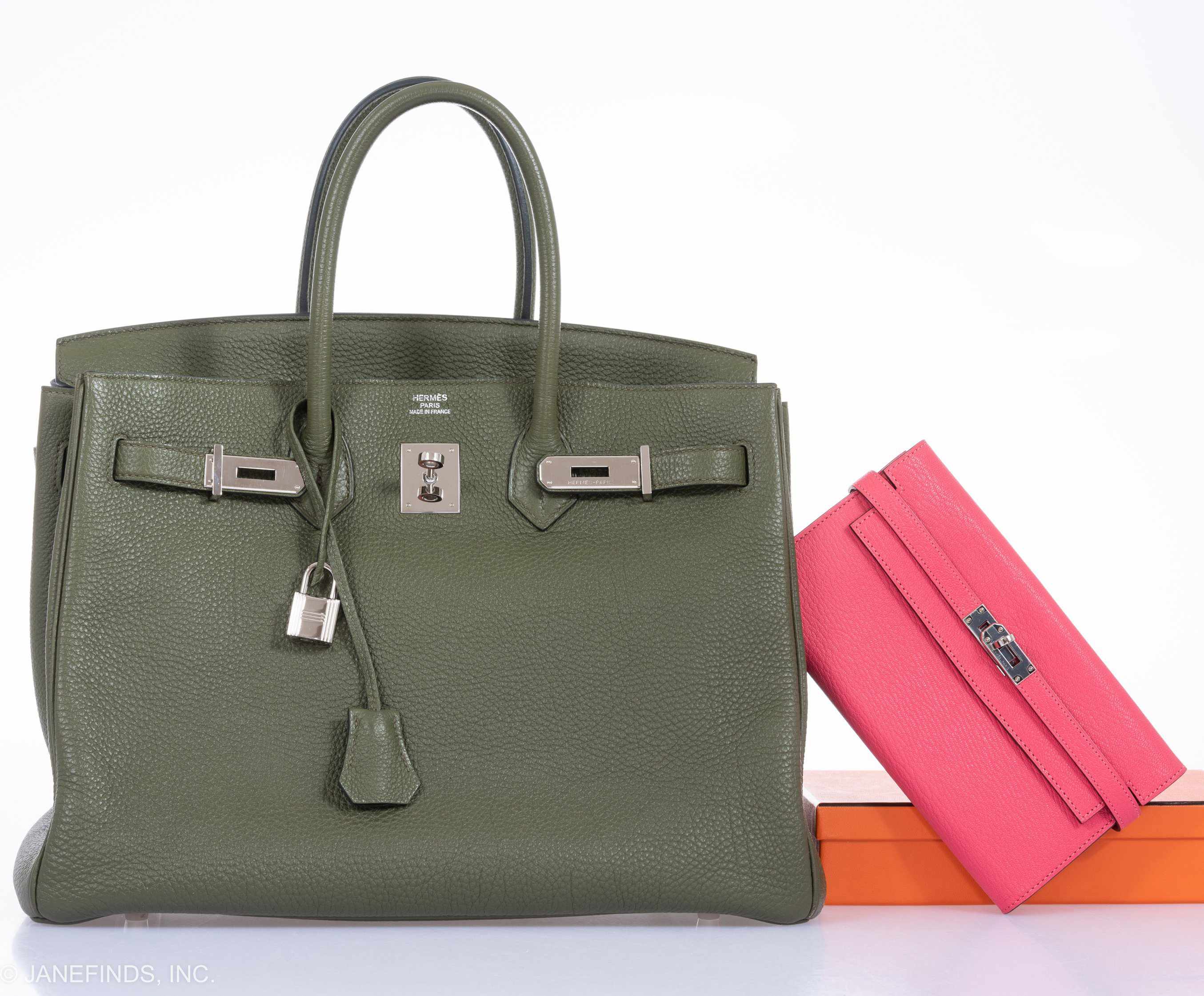 Hermès Birkin 35 Canopee Army Green Togo Palladium Hardware