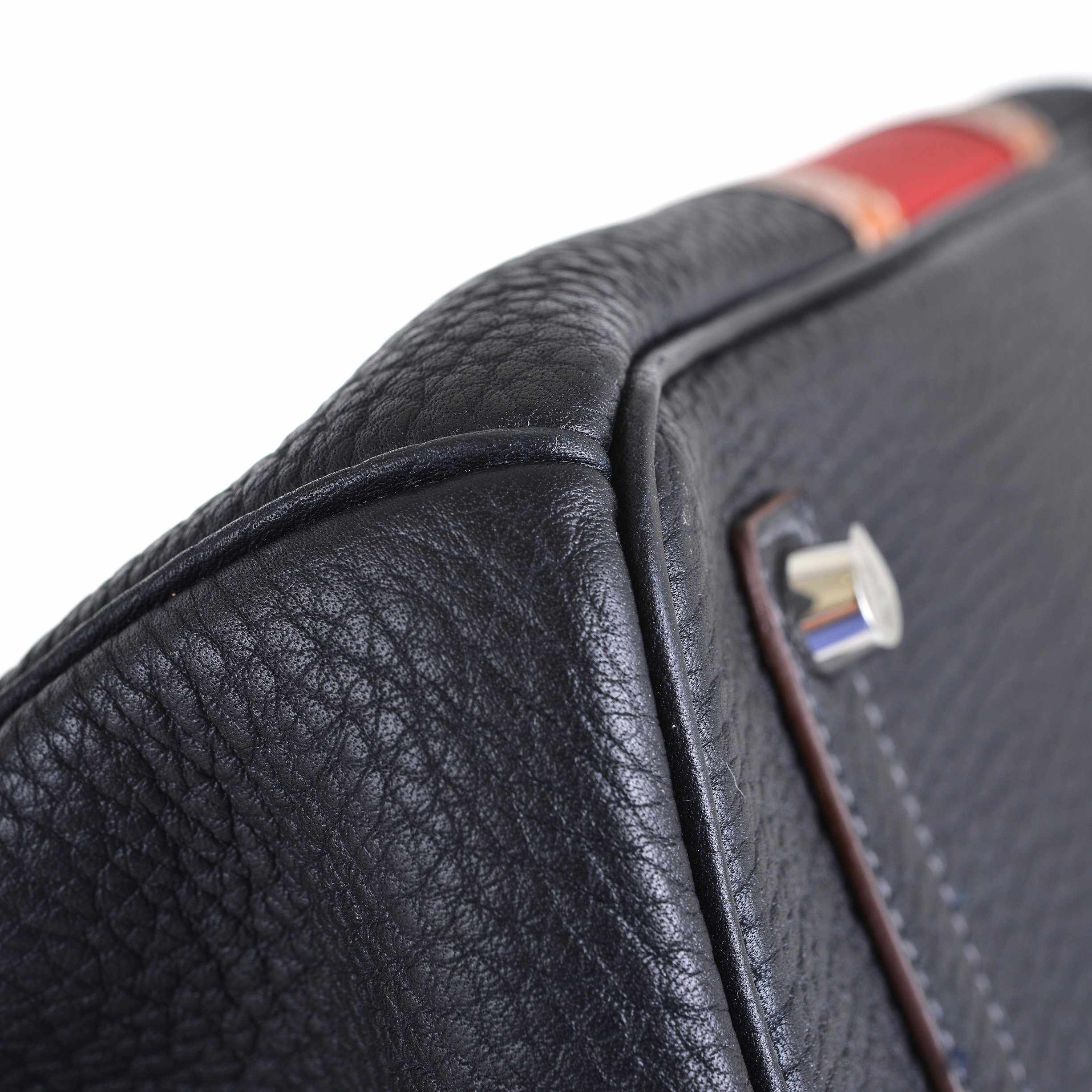 Hermès Birkin 35 Club Bleu Indigo Barenia Noir Lizard Palladium Hardware