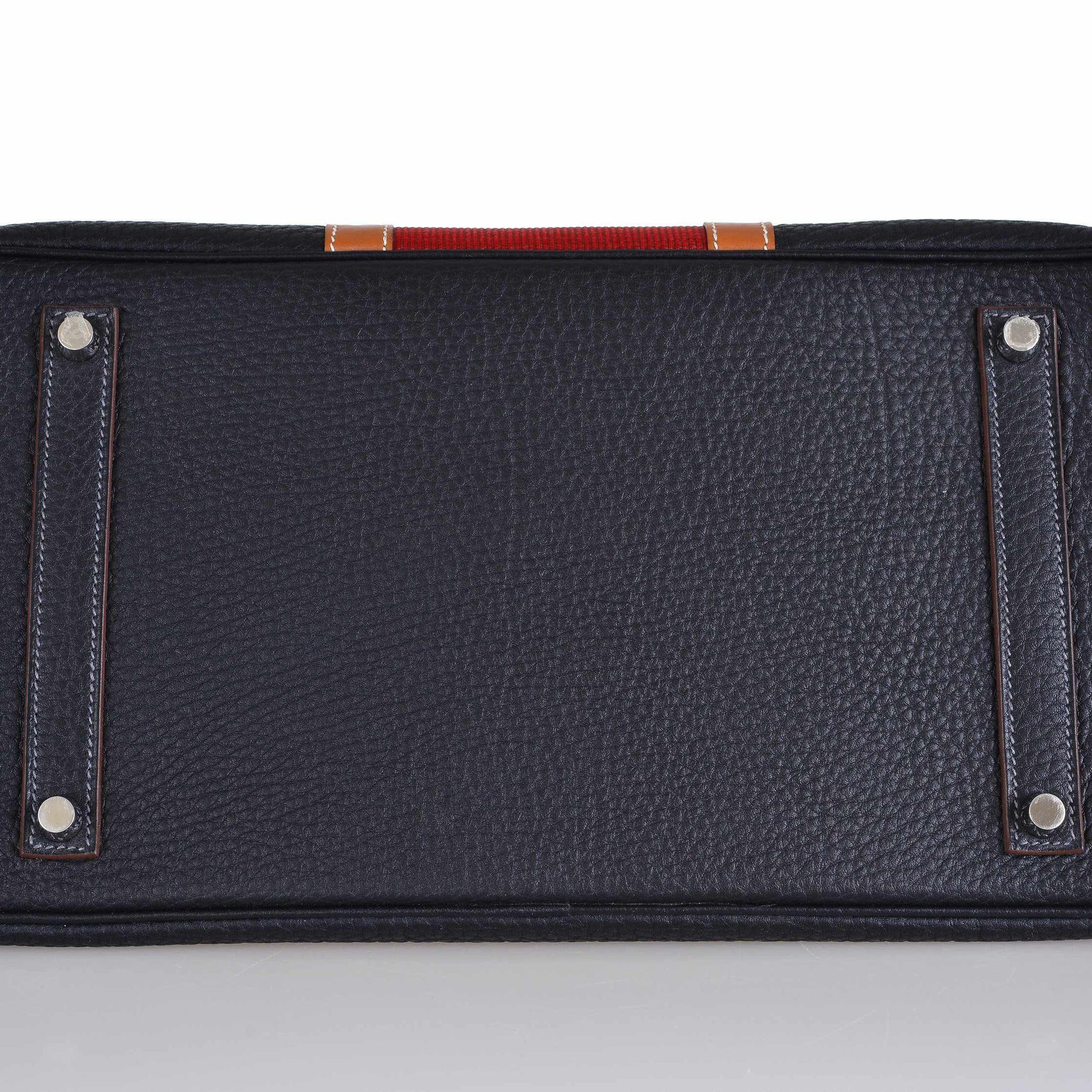 Hermès Birkin 35 Club Bleu Indigo Togo Rouge H Crin Fauve Barenia Palladium Hardware
