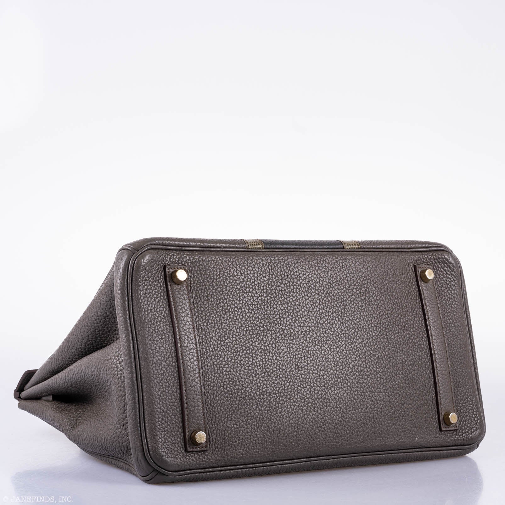 Hermès Birkin 35 Club Etain & Graphite Clemence Gris Fonce Lizard Permabrass Hardware