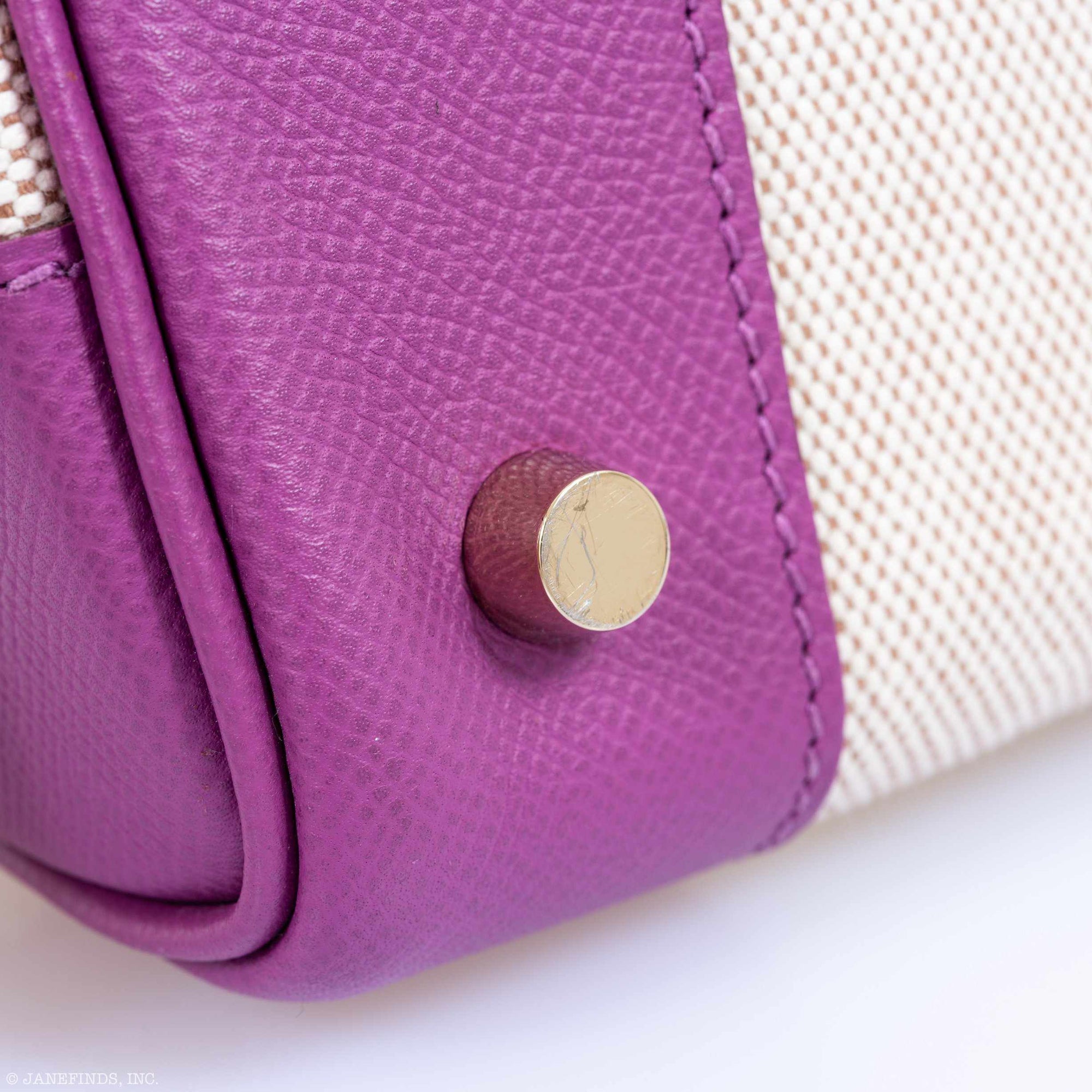 Hermès Birkin 35 Cyclamen Toile And Epsom Gold Hardware