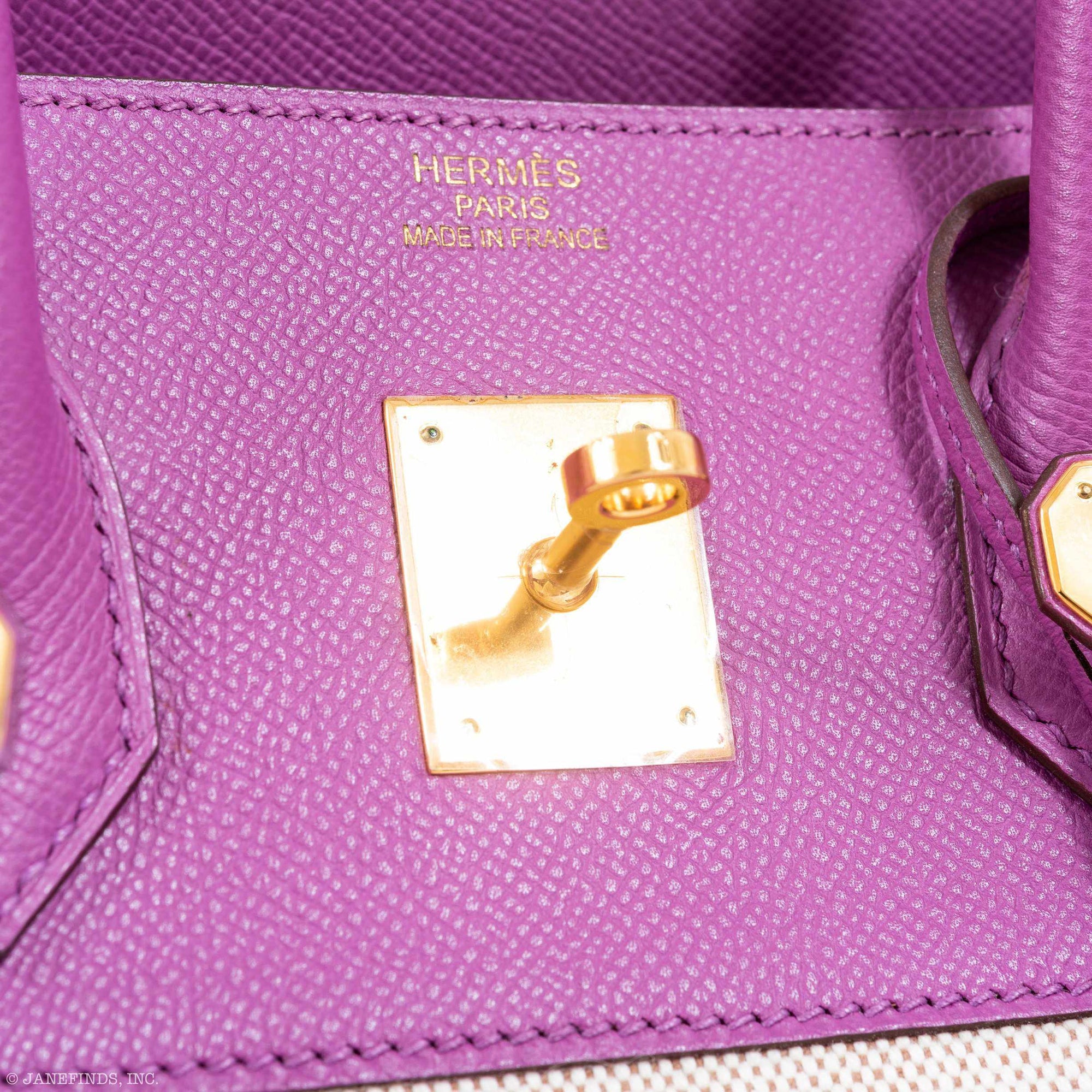 Hermès Birkin 35 Cyclamen Toile And Epsom Gold Hardware