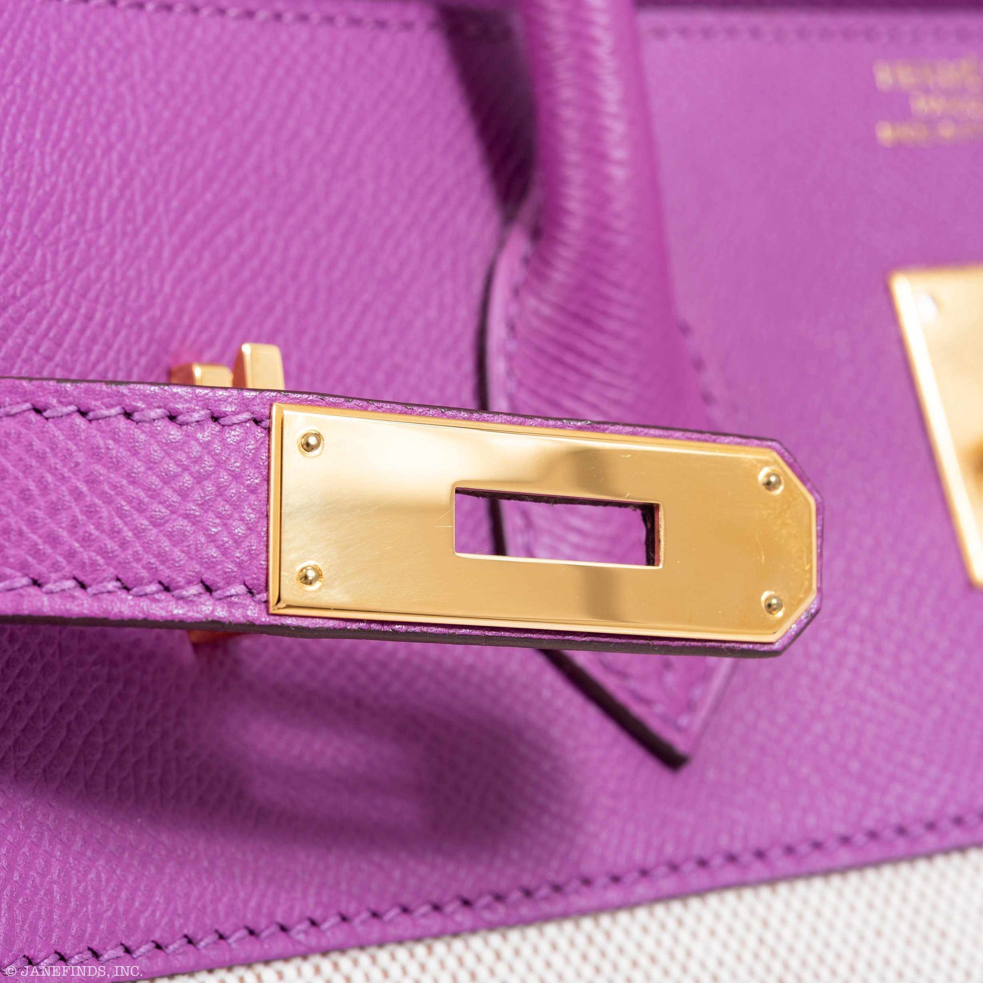 Hermès Birkin 35 Cyclamen Toile And Epsom Gold Hardware