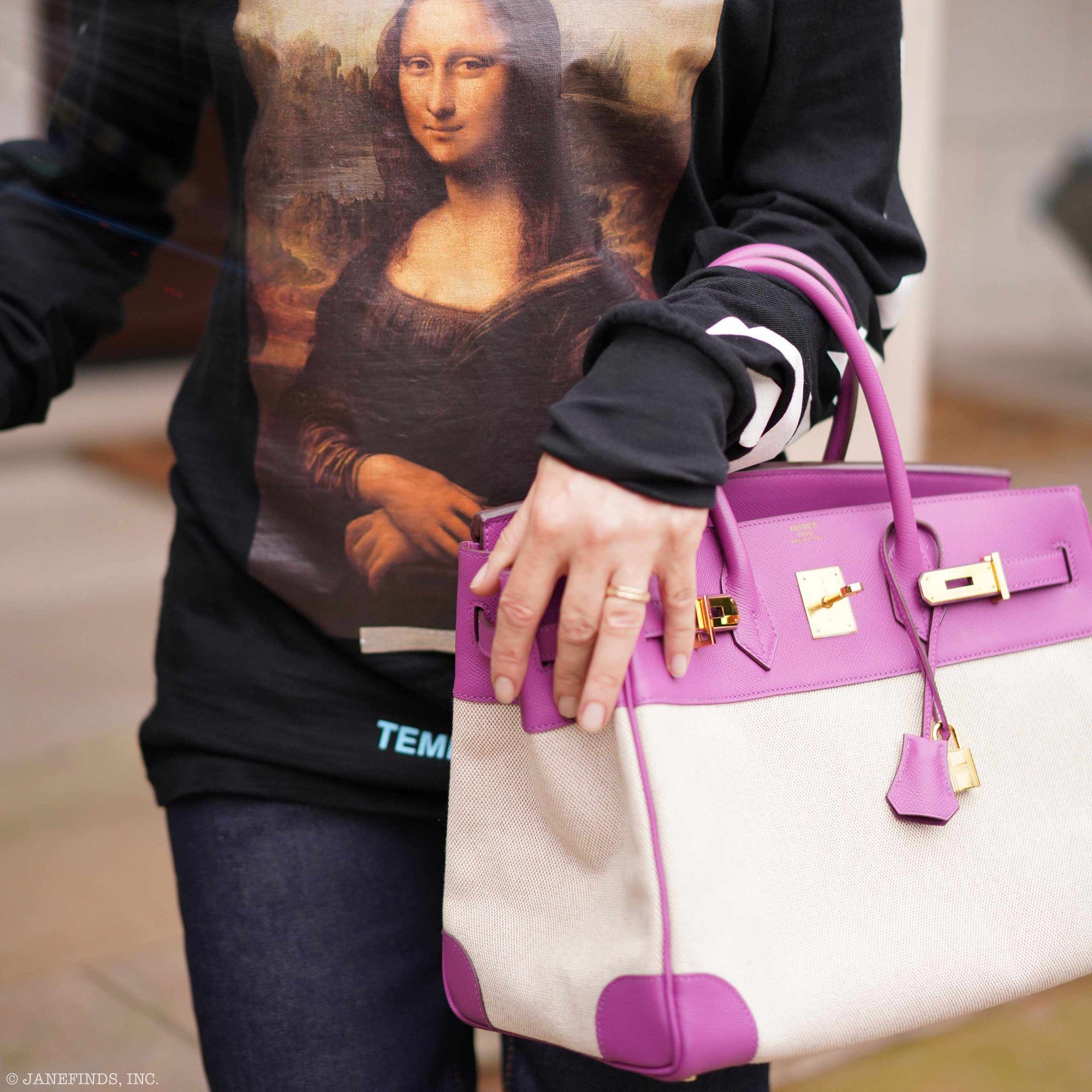 Hermès Birkin 35 Cyclamen Toile And Epsom Gold Hardware