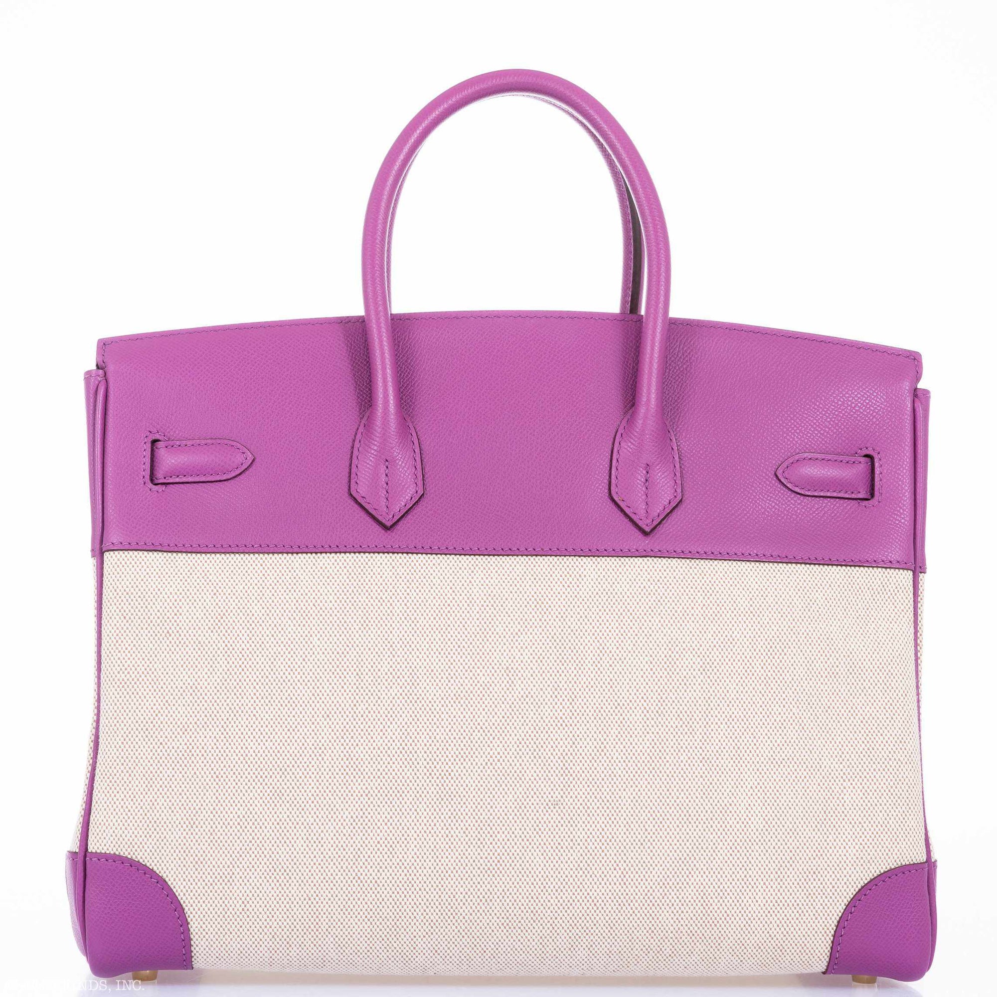 Hermès Birkin 35 Cyclamen Toile And Epsom Gold Hardware