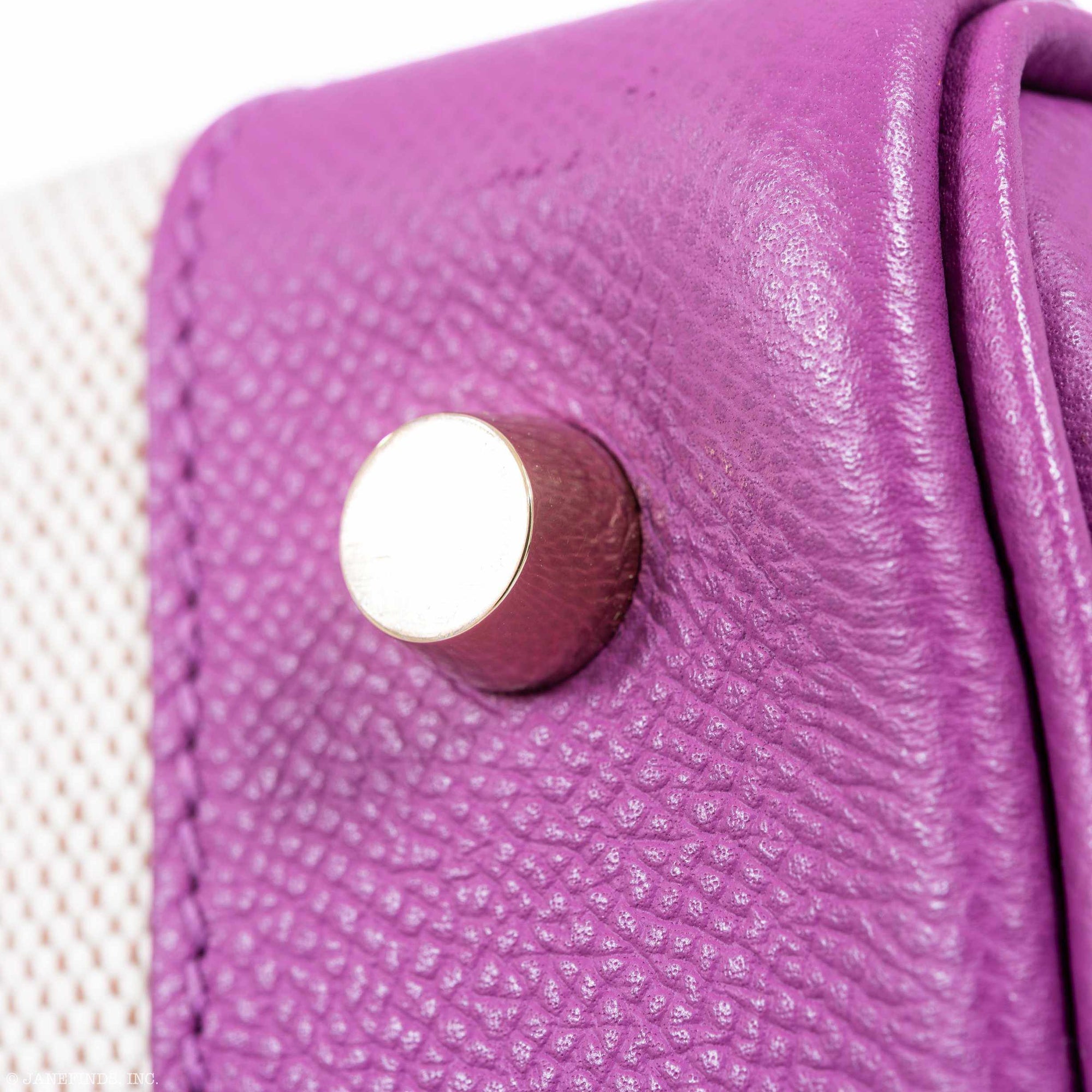 Hermès Birkin 35 Cyclamen Toile And Epsom Gold Hardware