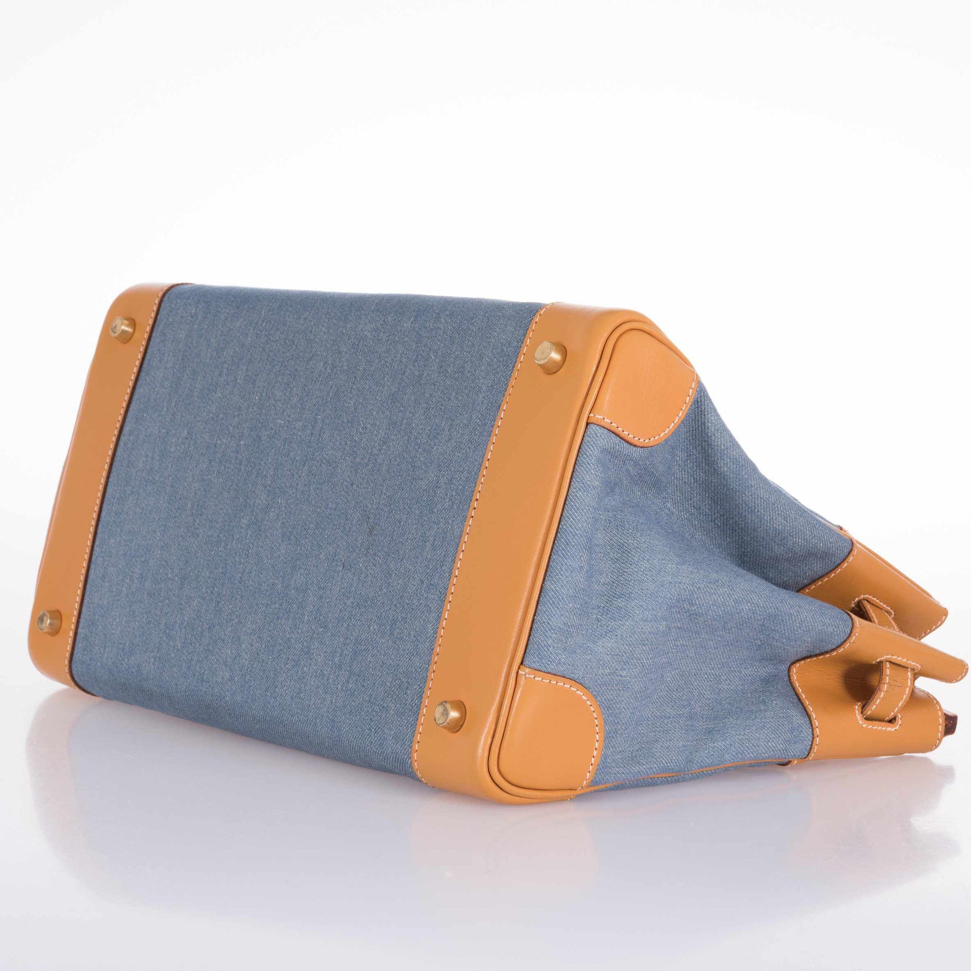 Hermès Birkin 35 Denim & Vache Naturelle Gold Hardware