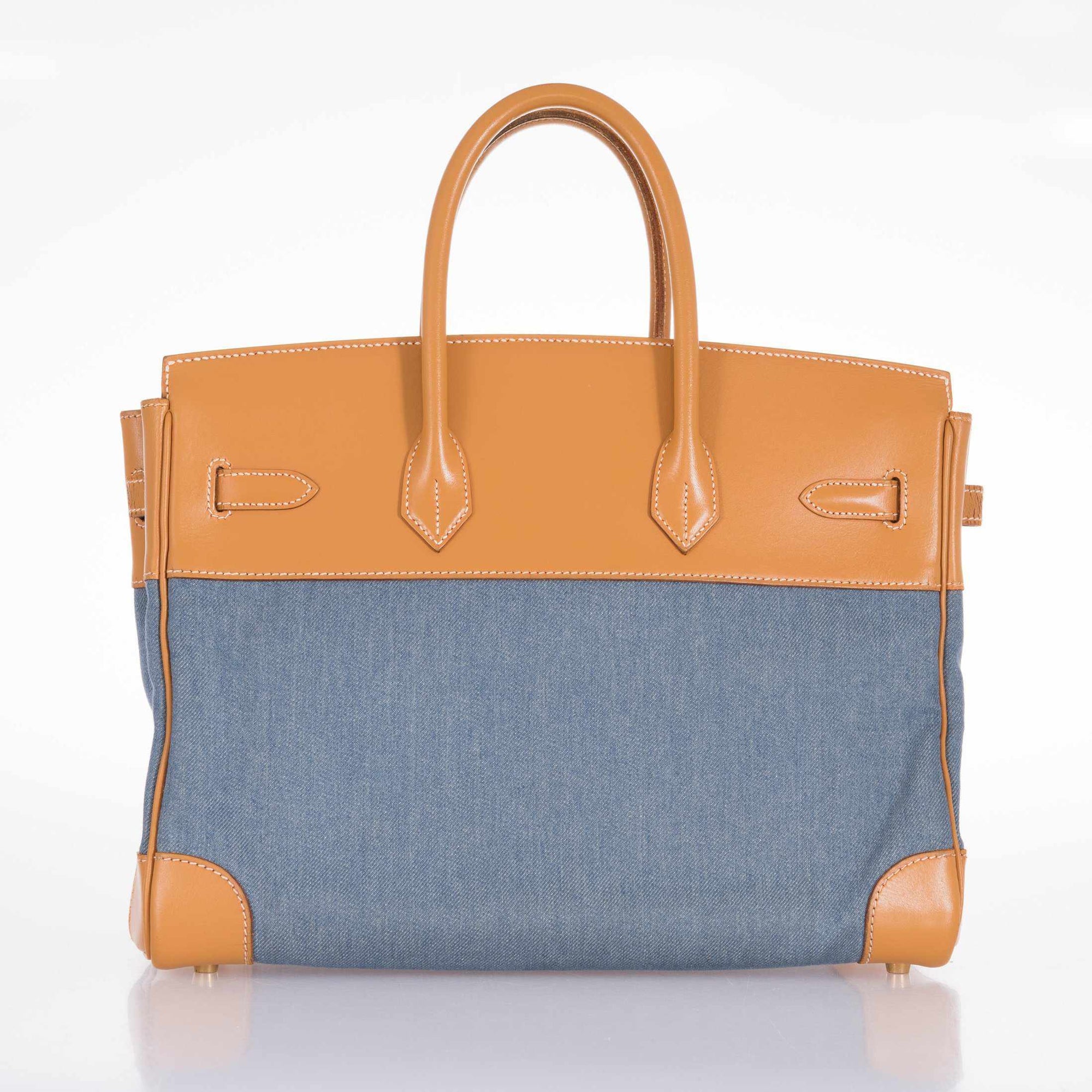 Hermès Birkin 35 Denim & Vache Naturelle Gold Hardware