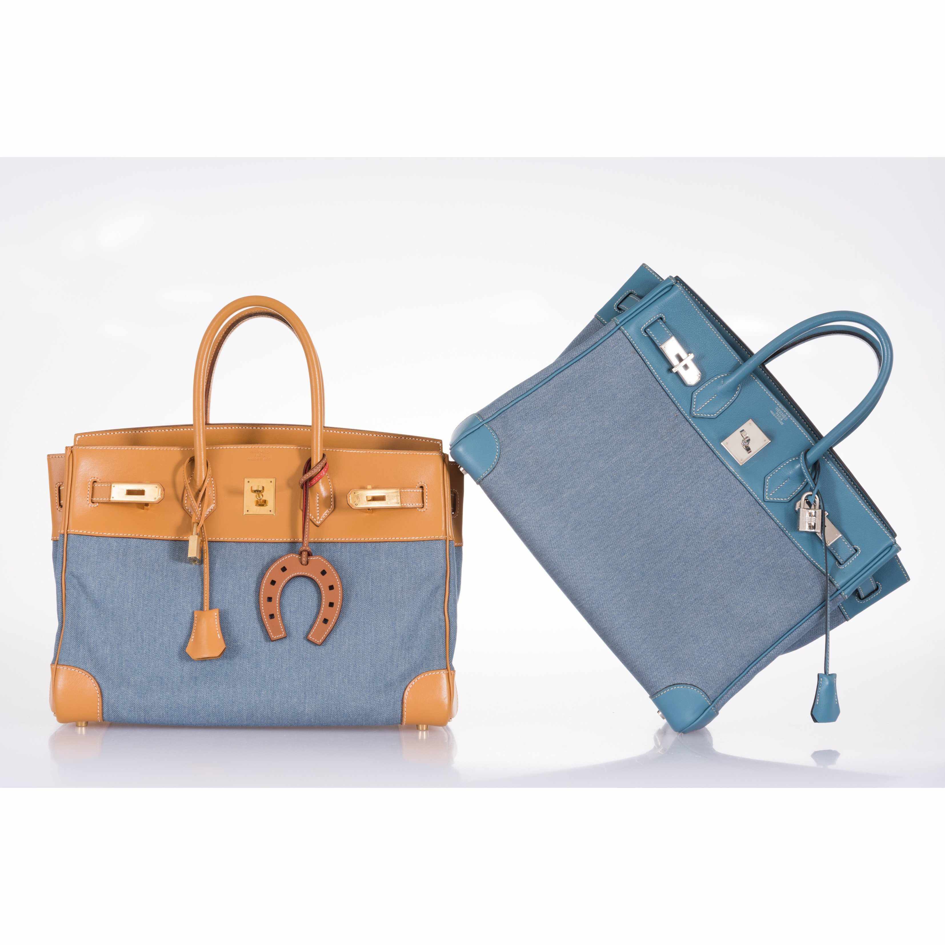 Hermès Birkin 35 Denim & Vache Naturelle Gold Hardware