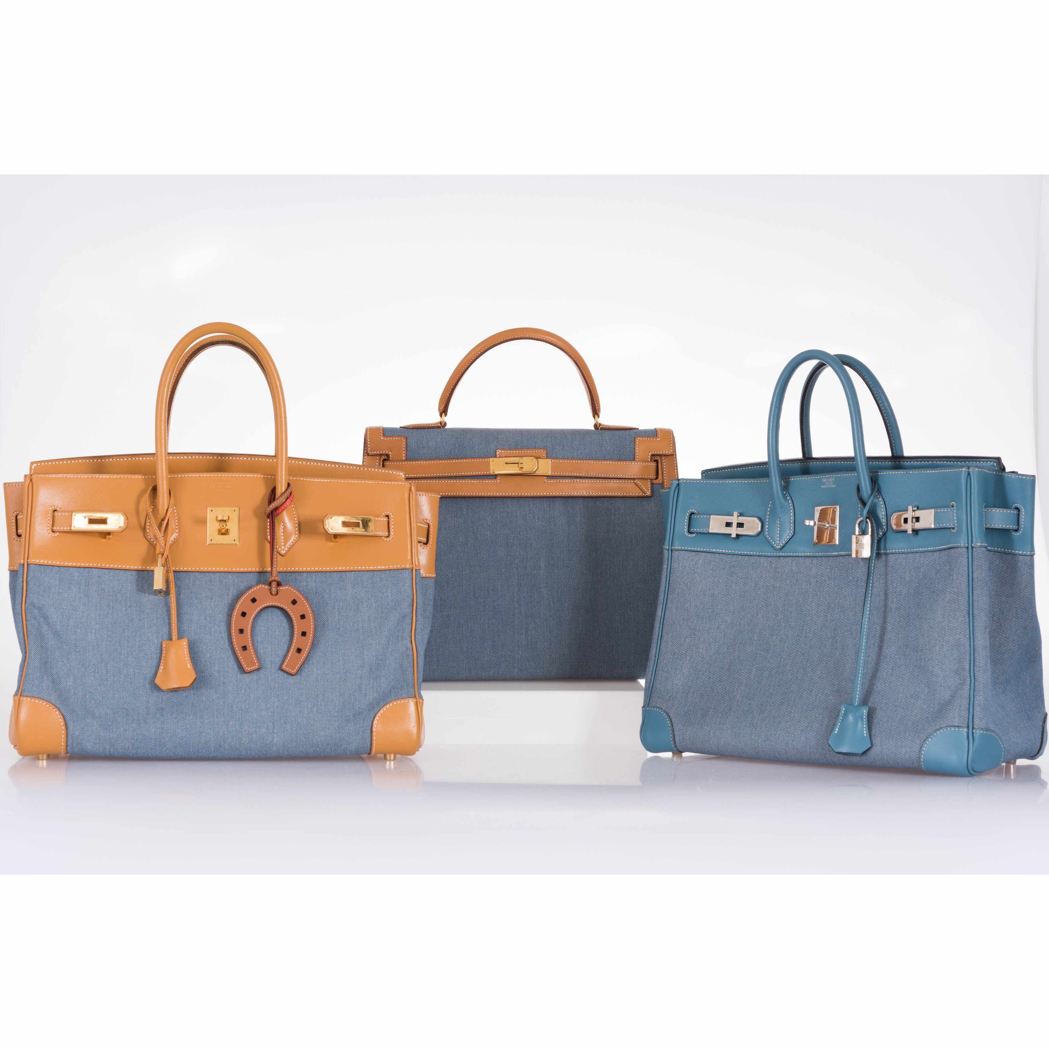 Hermès Birkin 35 Denim & Vache Naturelle Gold Hardware