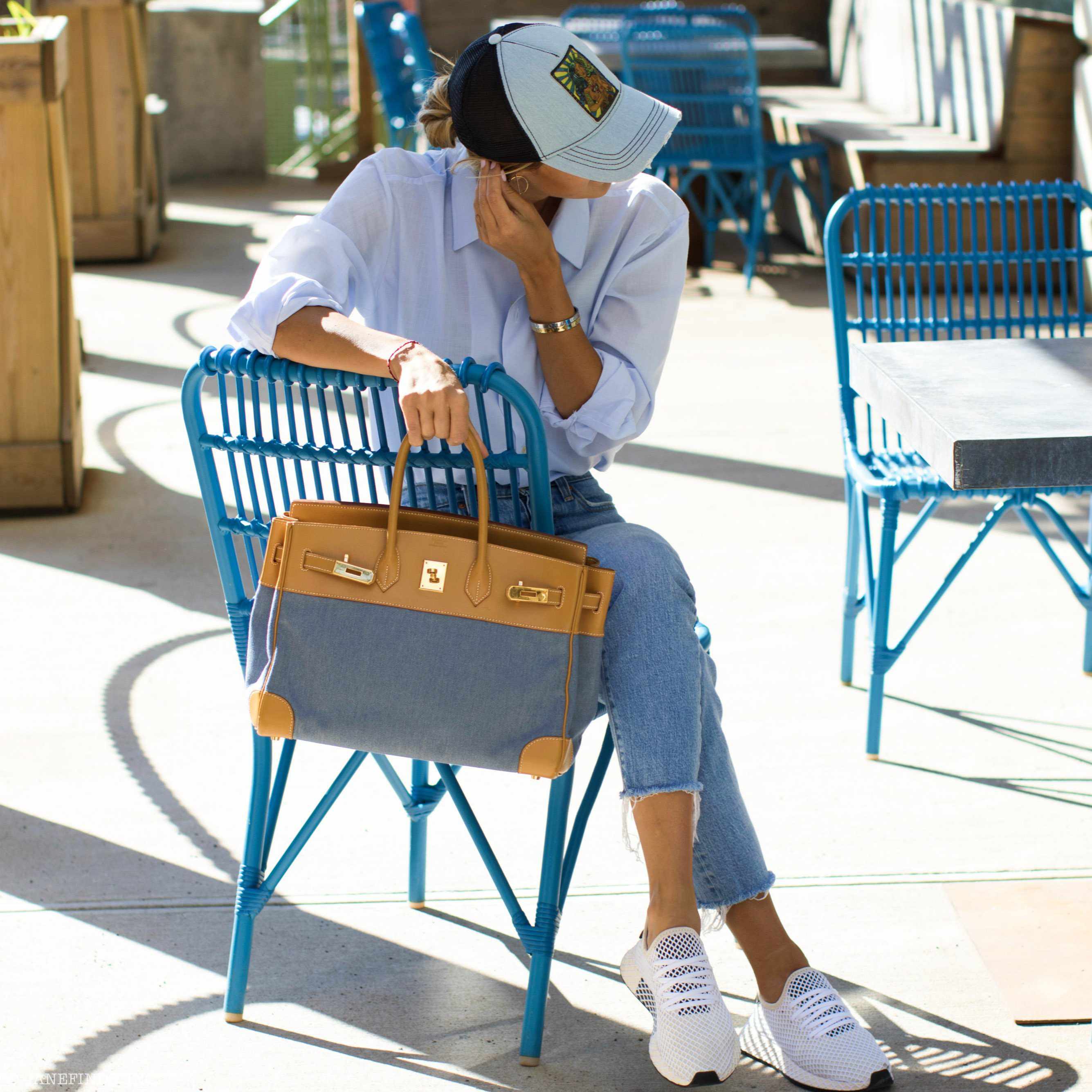 Hermès Birkin 35 Denim & Vache Naturelle Gold Hardware