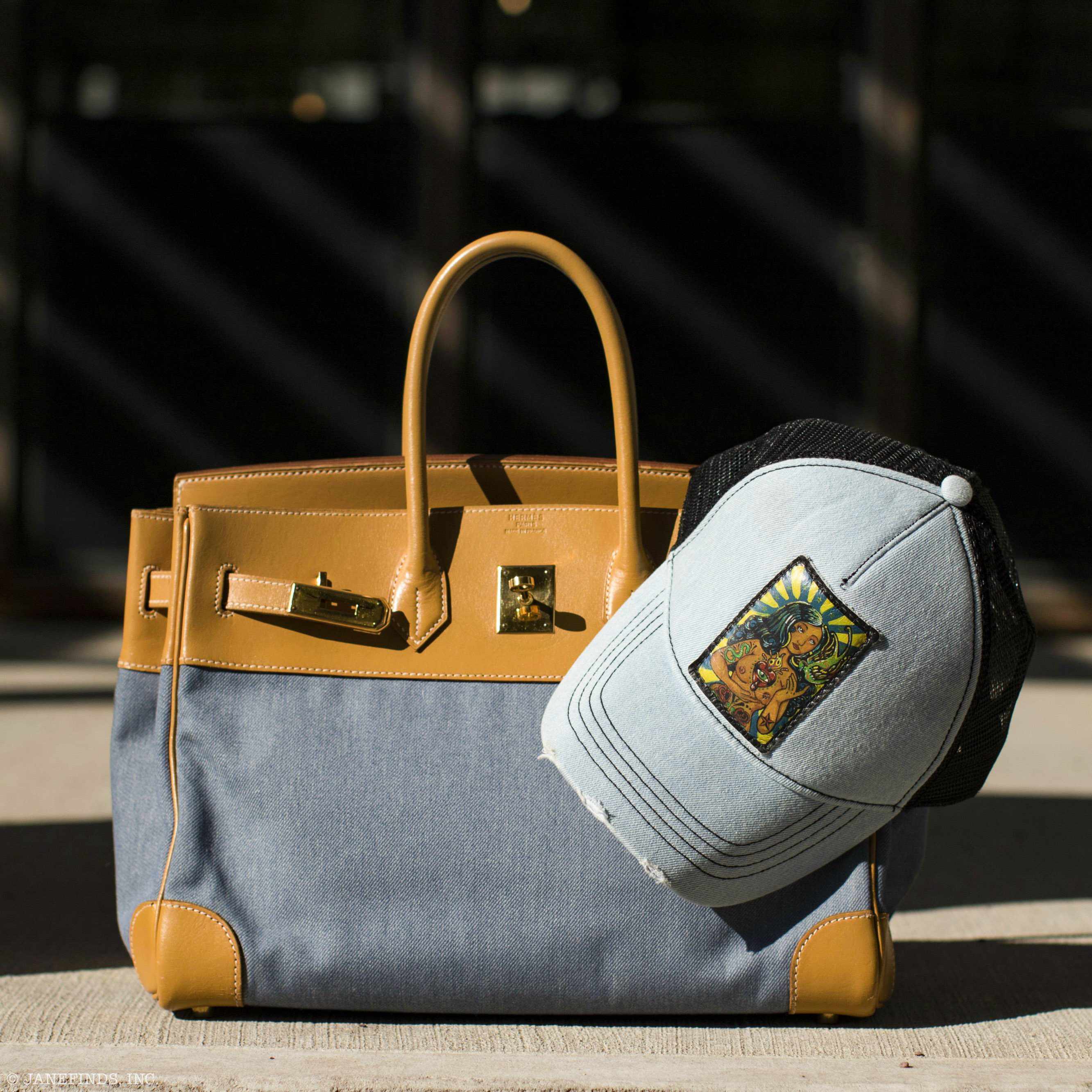 Hermès Birkin 35 Denim & Vache Naturelle Gold Hardware