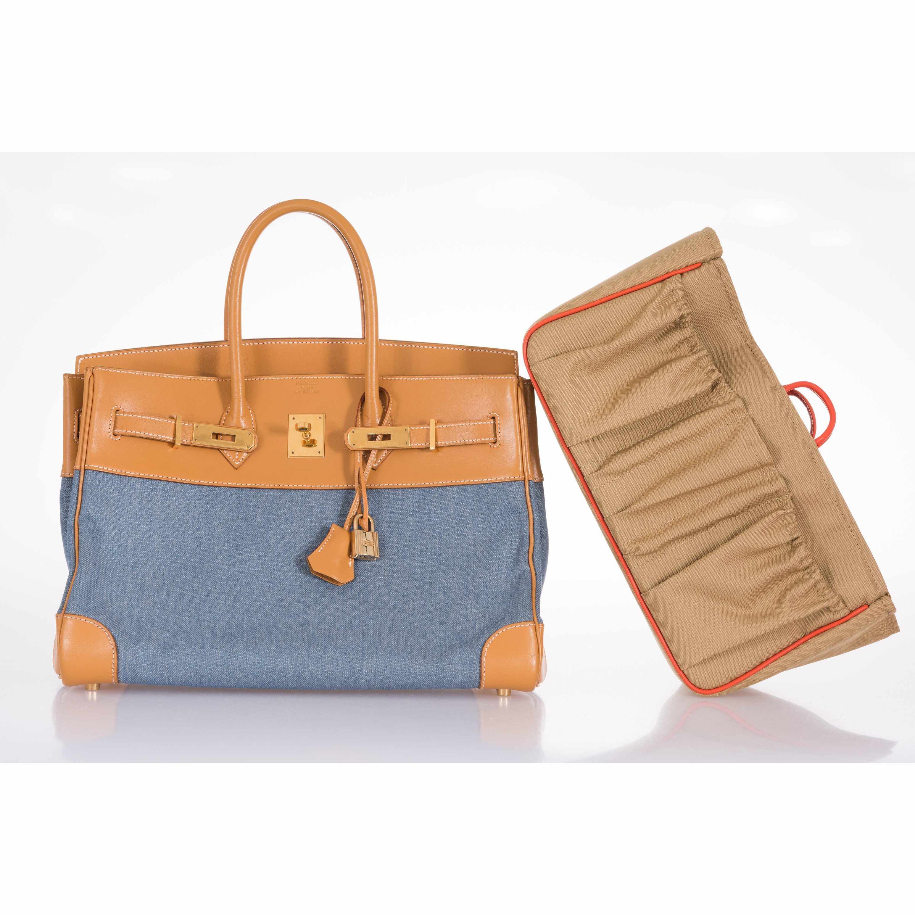 Hermès Birkin 35 Denim & Vache Naturelle Gold Hardware - Limited Edition