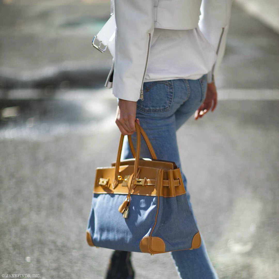 Hermès Birkin 35 Denim & Vache Naturelle Gold Hardware - Limited Editi ...