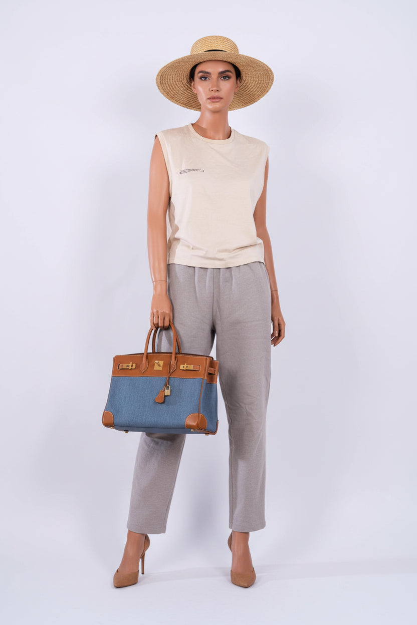 Hermès Birkin 35 Denim and Barenia Gold Hardware | JANEFINDS