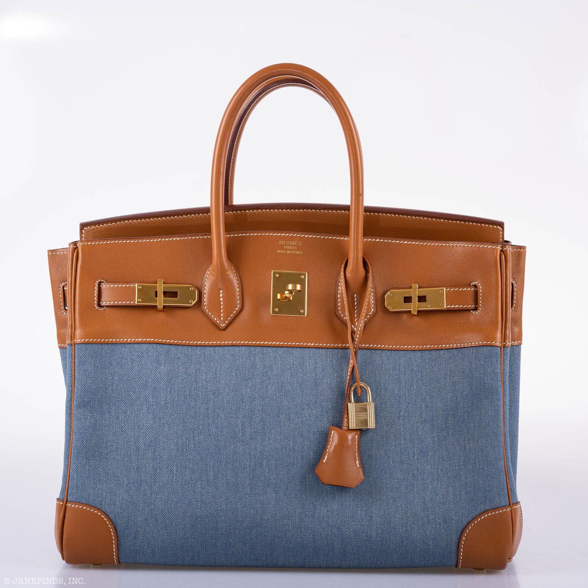 Hermès Birkin 35 Denim and Barenia Gold Hardware