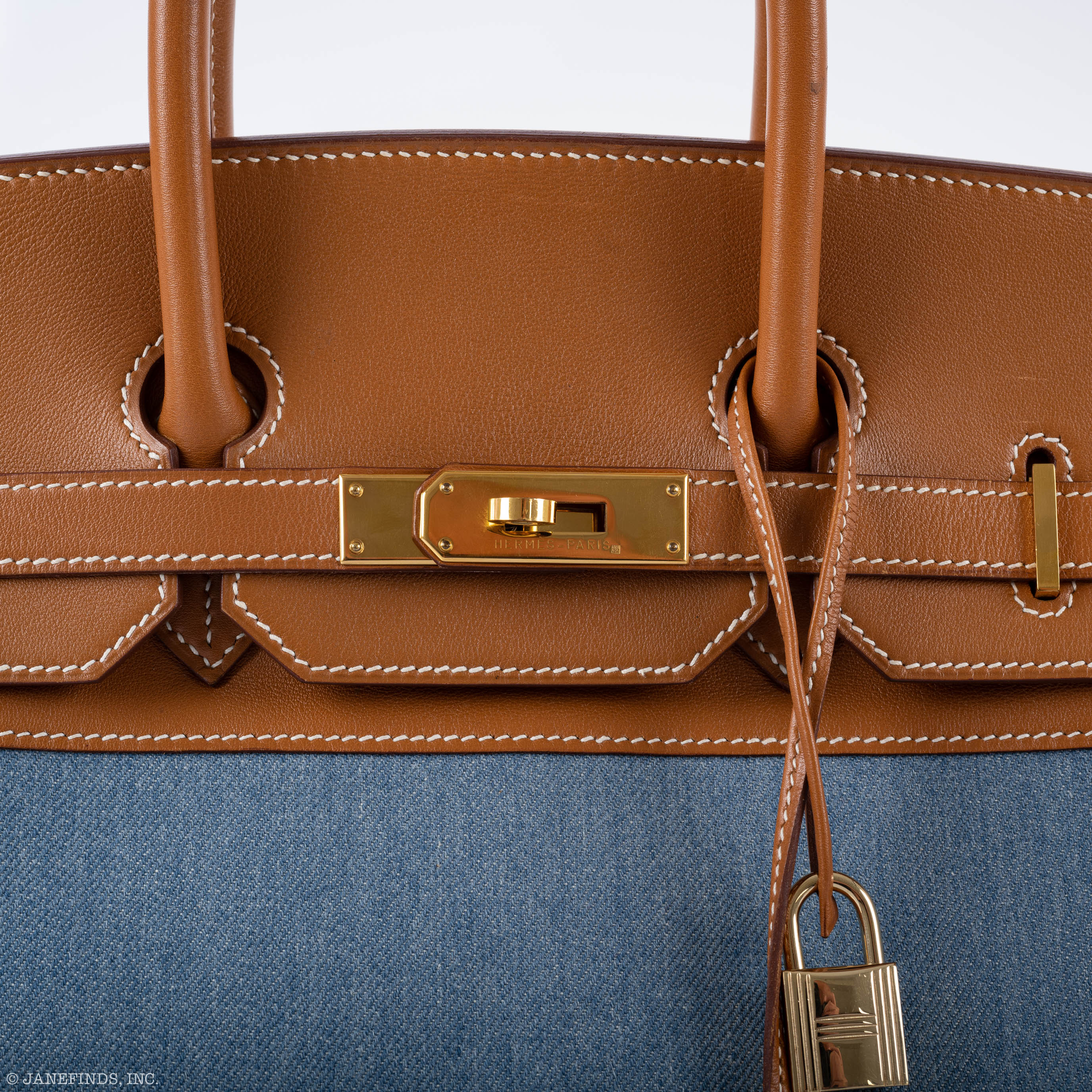 Hermès Birkin 35 Denim and Barenia Gold Hardware