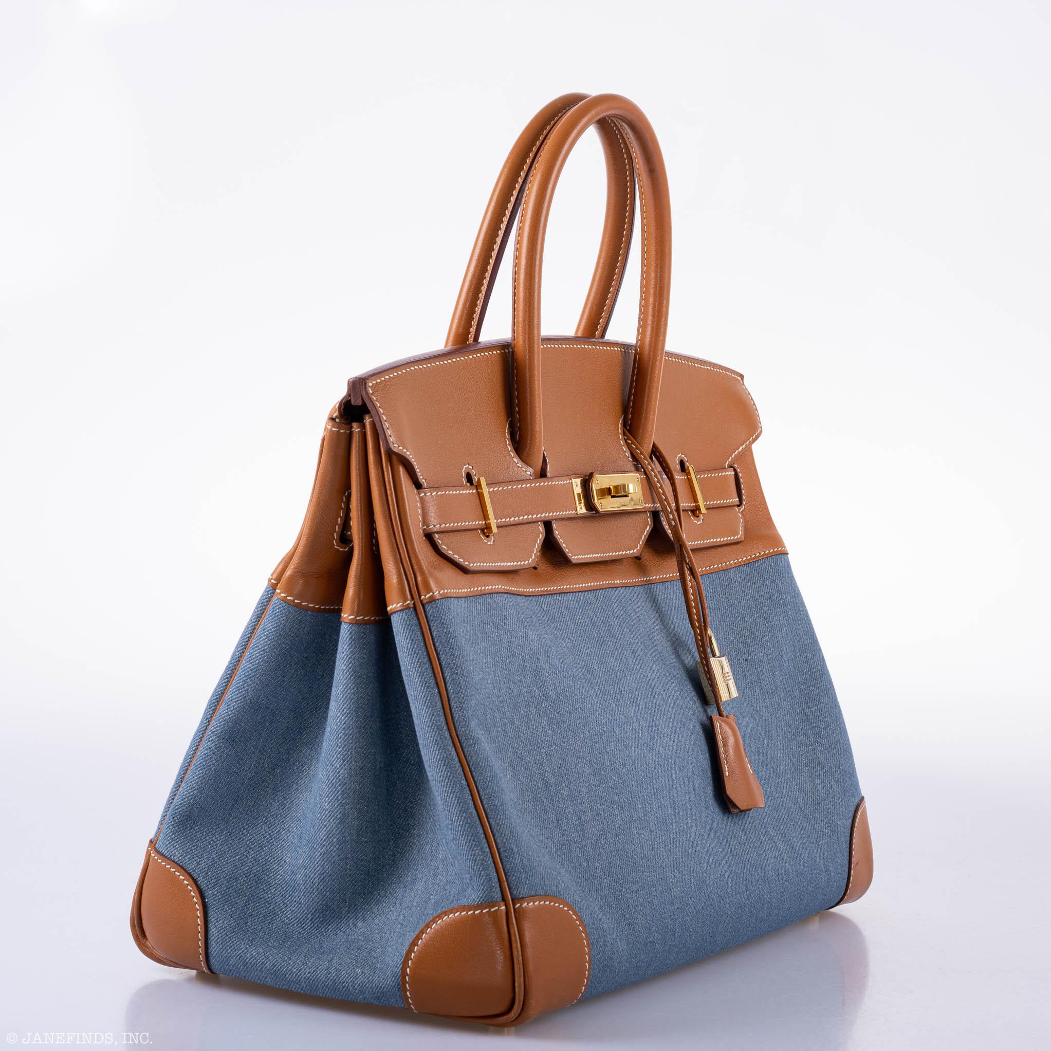 Hermès Birkin 35 Denim and Barenia Gold Hardware