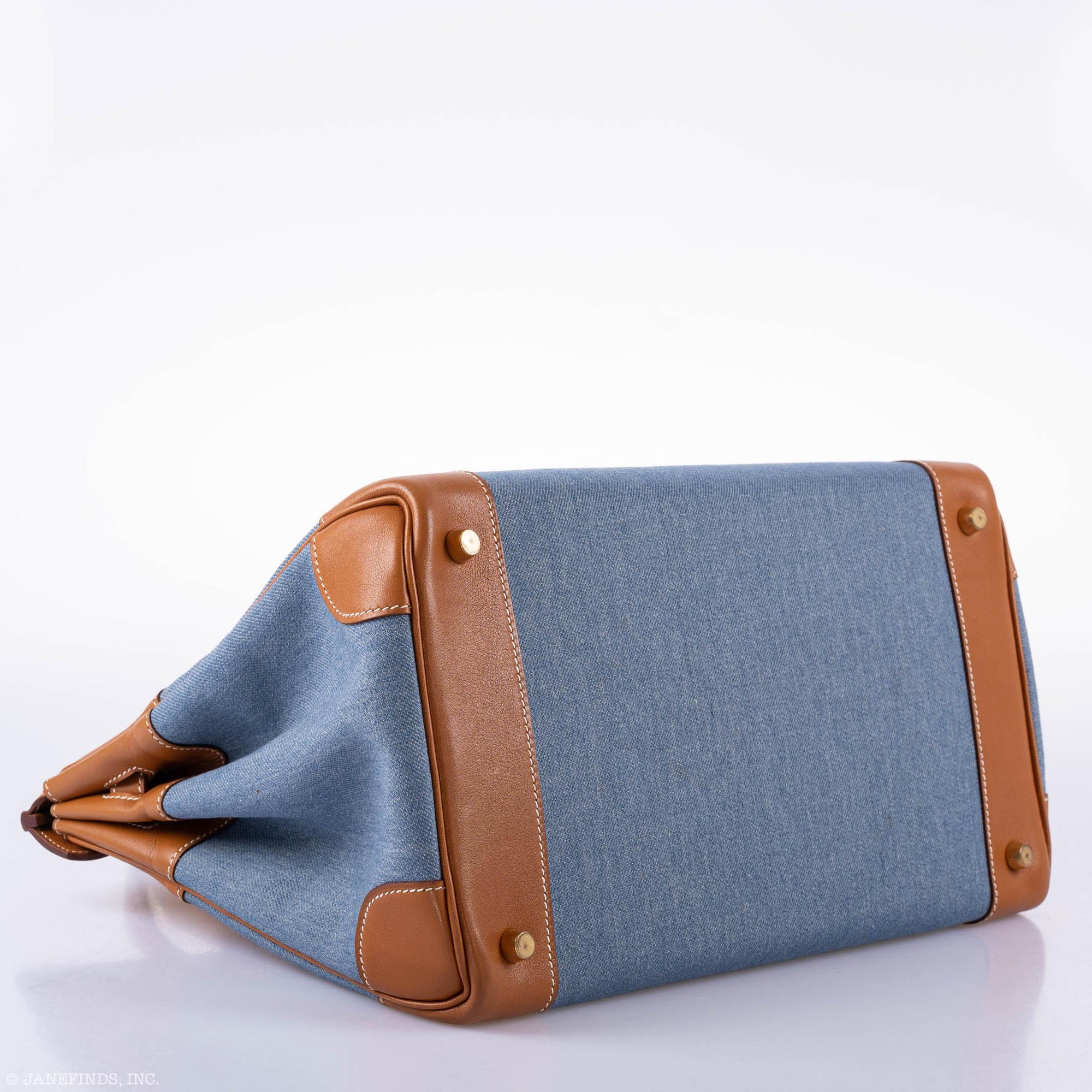 Hermès Birkin 35 Denim and Barenia Gold Hardware