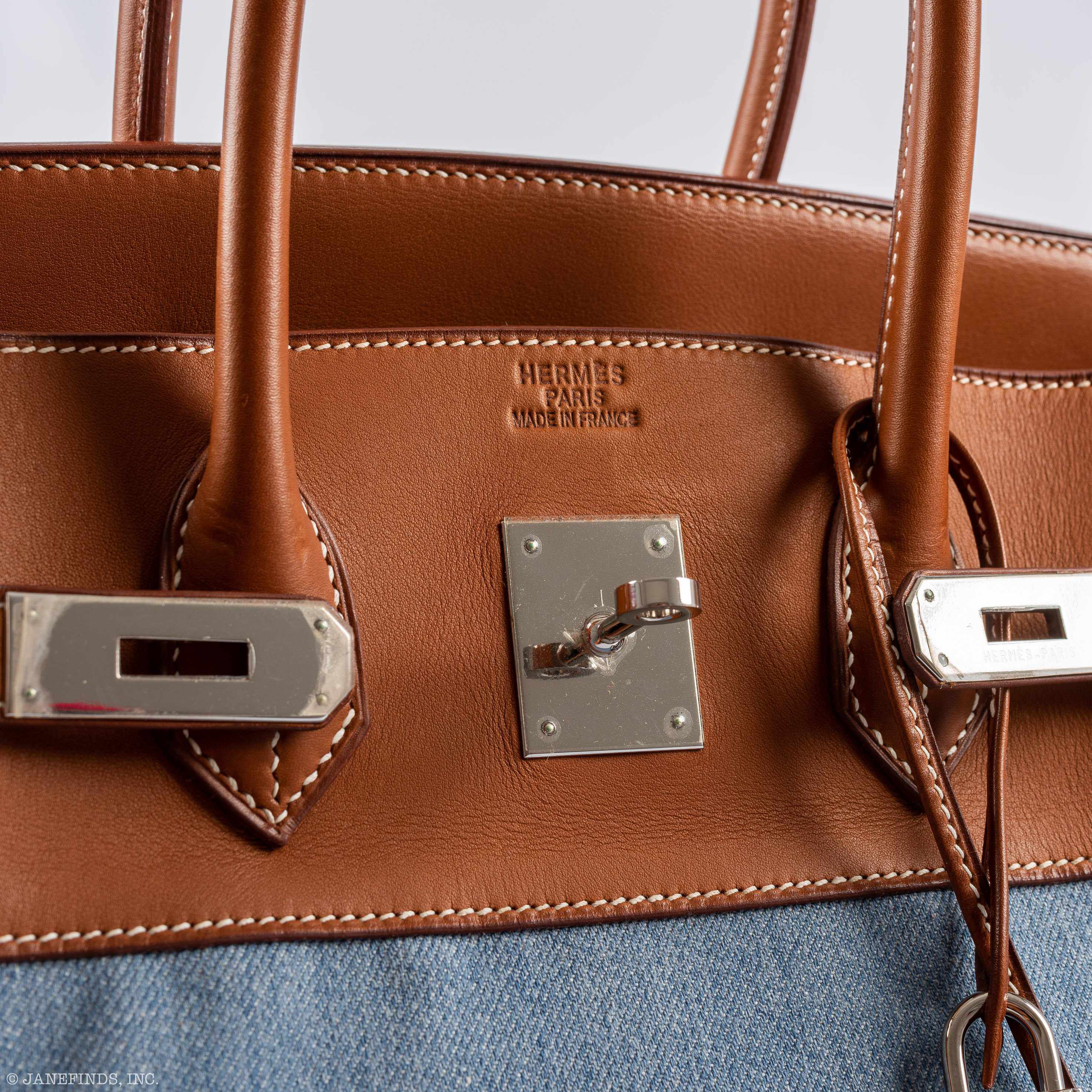 Hermès Birkin 35 Denim and Barenia Palladium Hardware