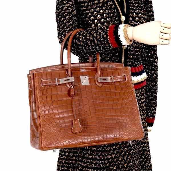 Hermès Birkin 35 Fauve Barenia Niloticus Crocodile Palladium Hardware