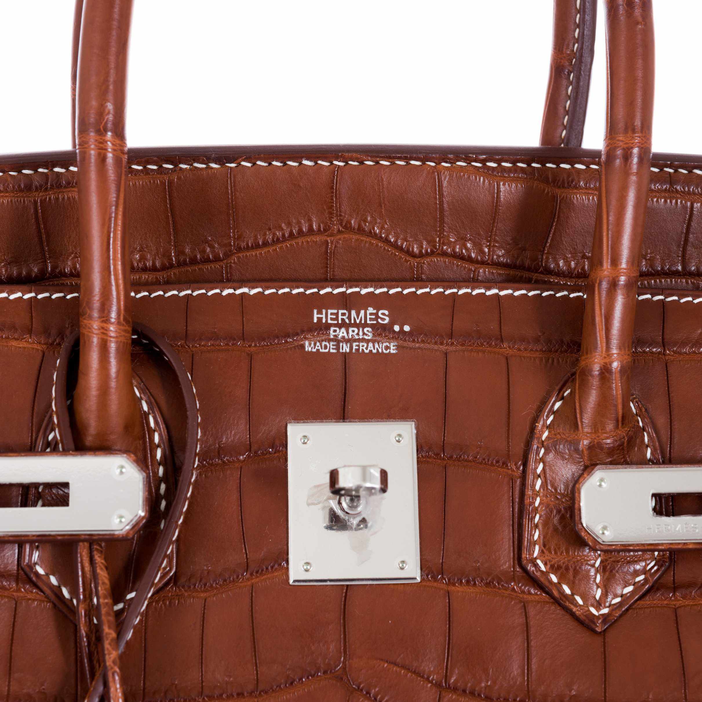 Hermès Birkin 35 Fauve Barenia Niloticus Crocodile Palladium Hardware