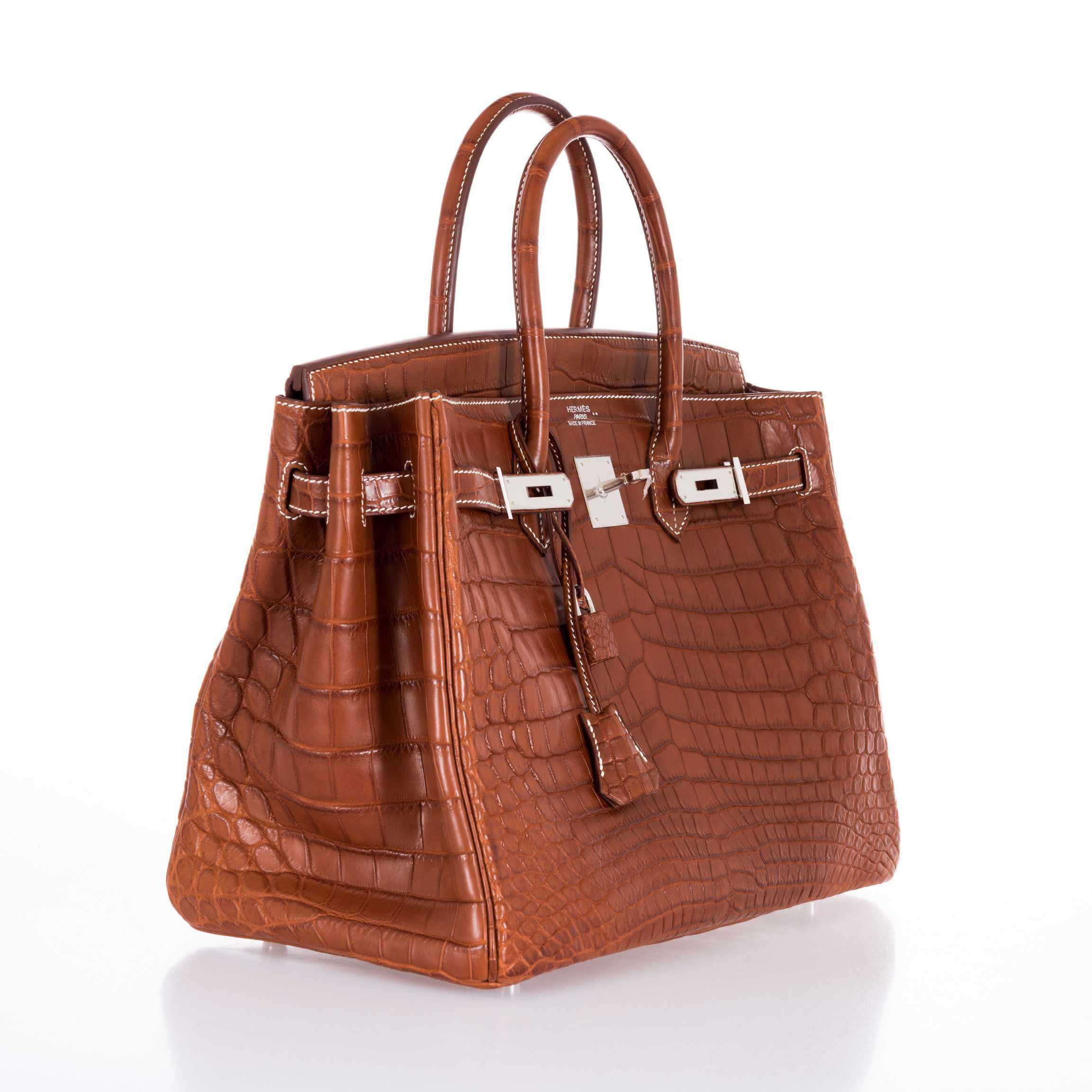 Hermès Birkin 35 Fauve Barenia Niloticus Crocodile Palladium Hardware