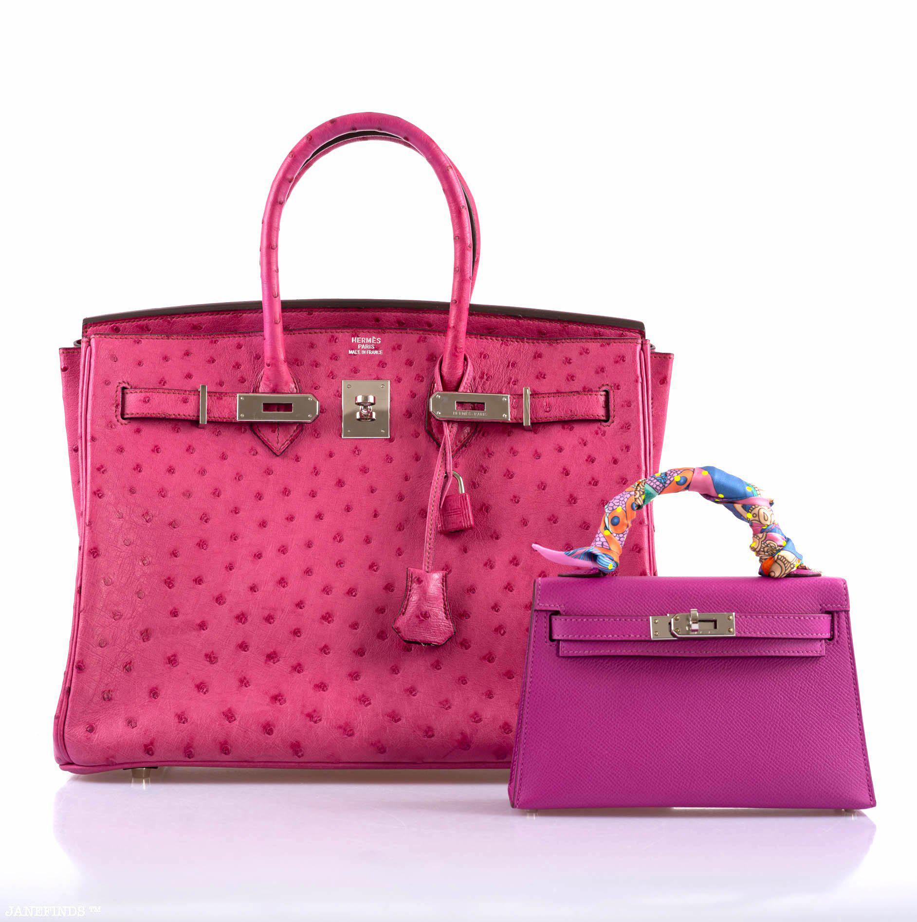 Hermès Birkin 35 Fuchsia Ostrich with Palladium Hardware