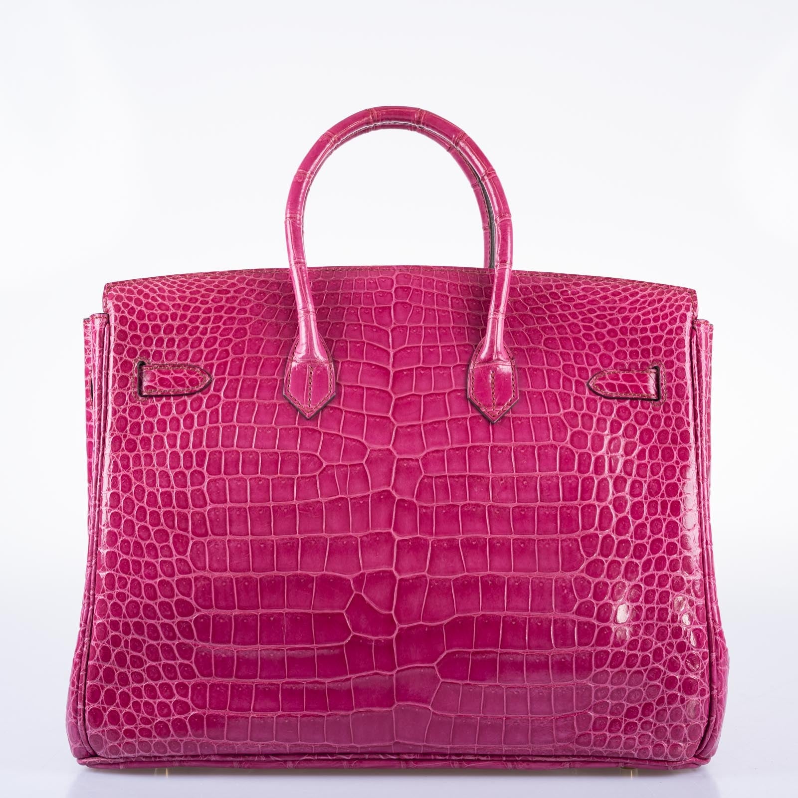 Hermès Birkin 35 Fuchsia Porosus Crocodile with Gold Hardware