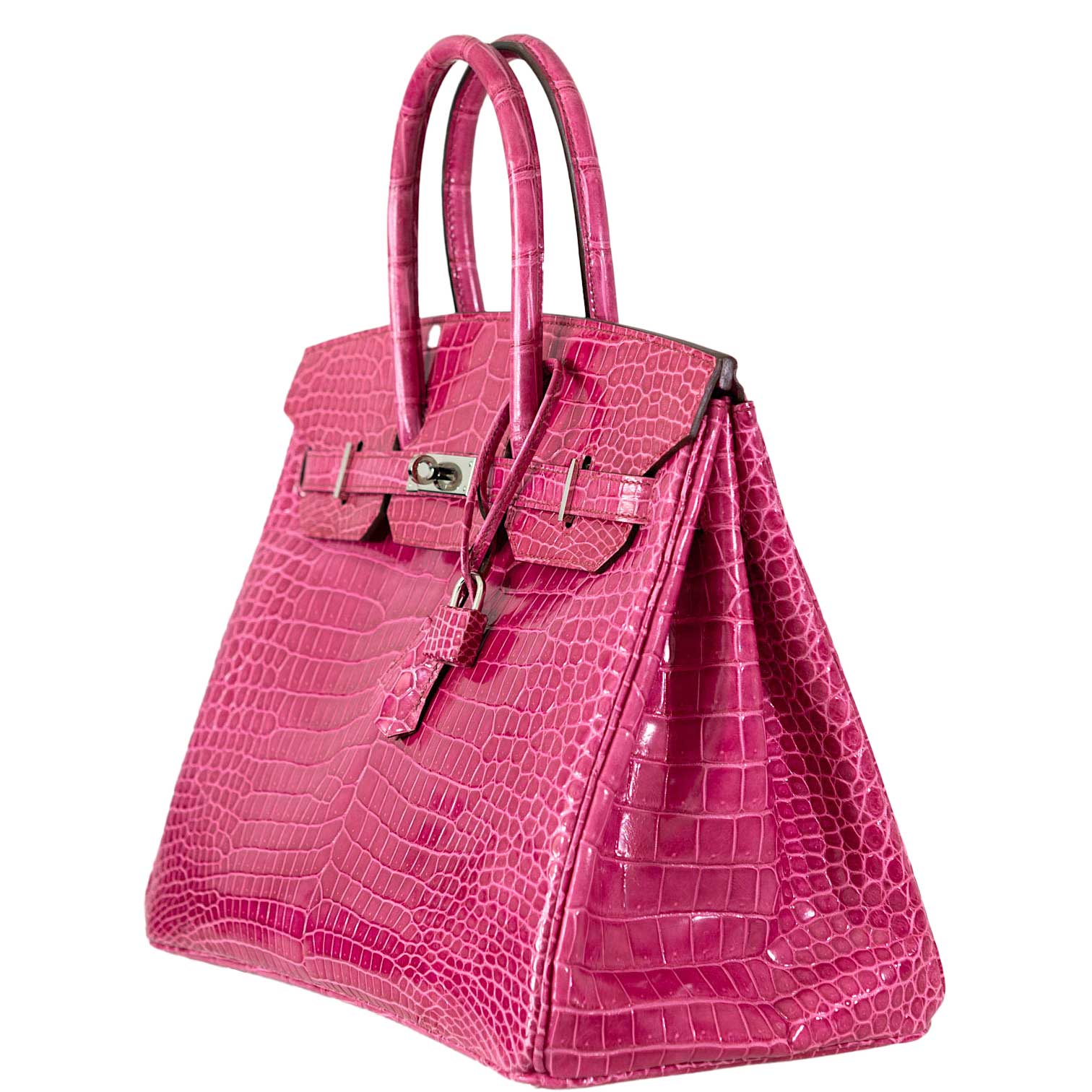 Hermès Birkin 35 Fuchsia Porosus Crocodile with Palladium Hardware