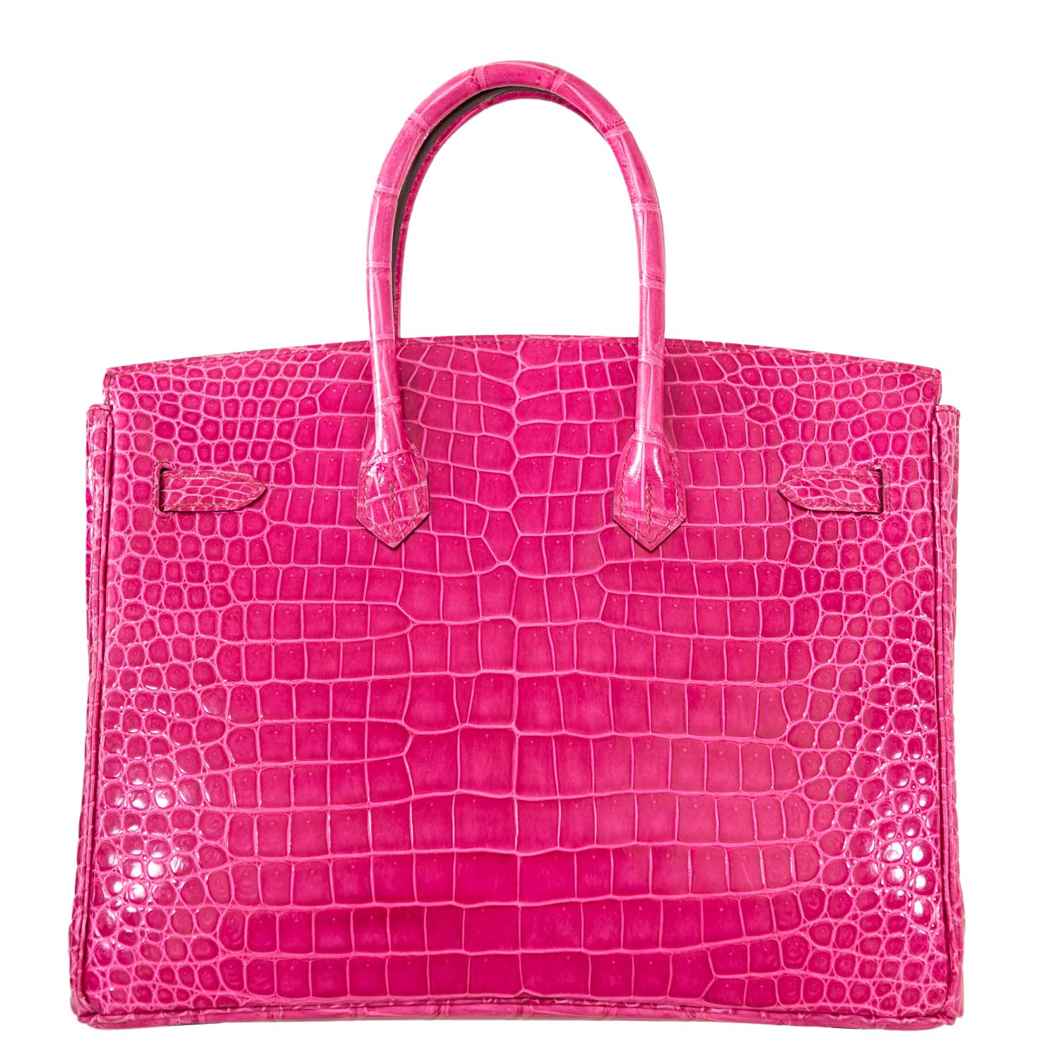Hermès Birkin 35 Fuchsia Porosus Crocodile with Palladium Hardware