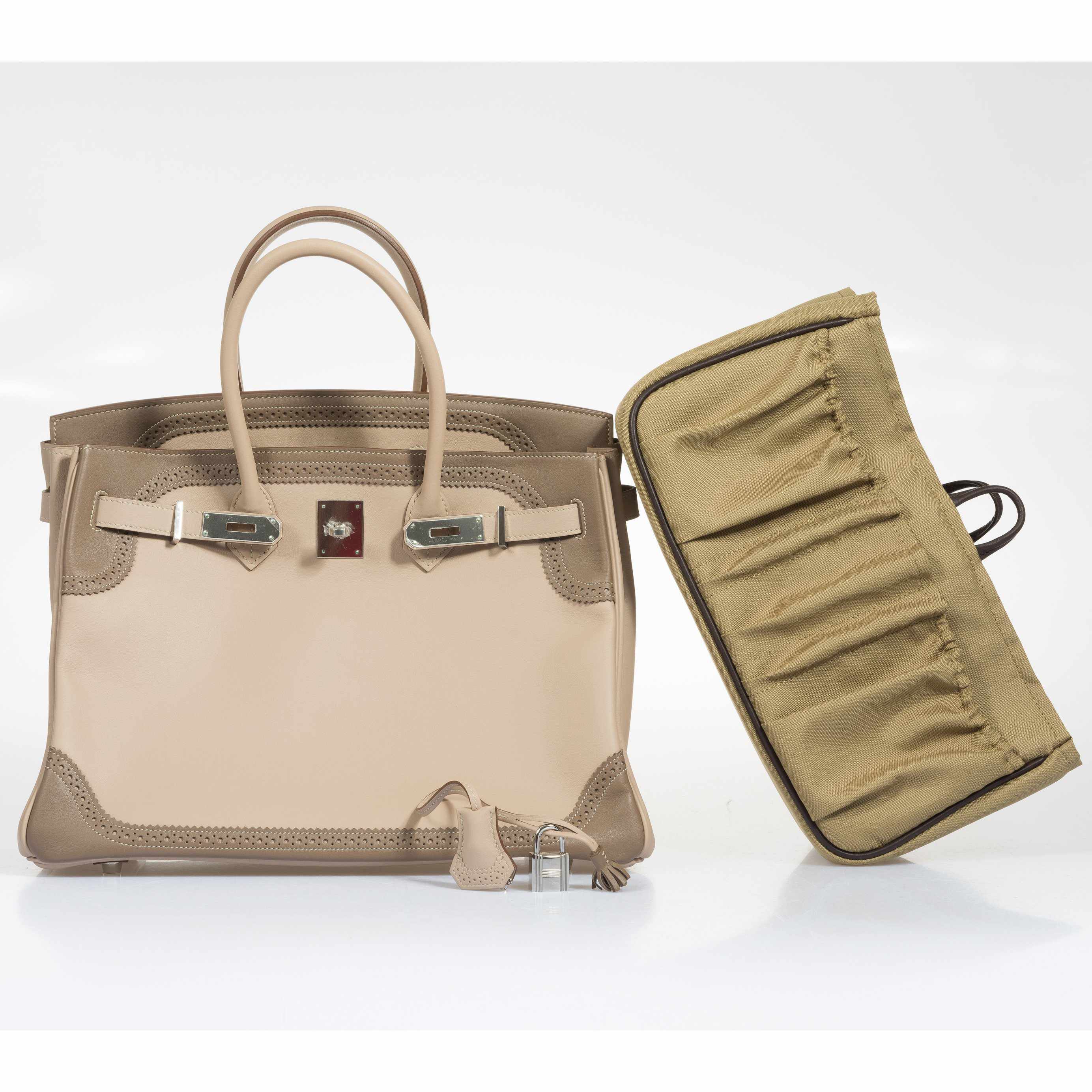 Hermès Birkin 35 Ghillies Argile Etoupe Swift Palladium Hardware