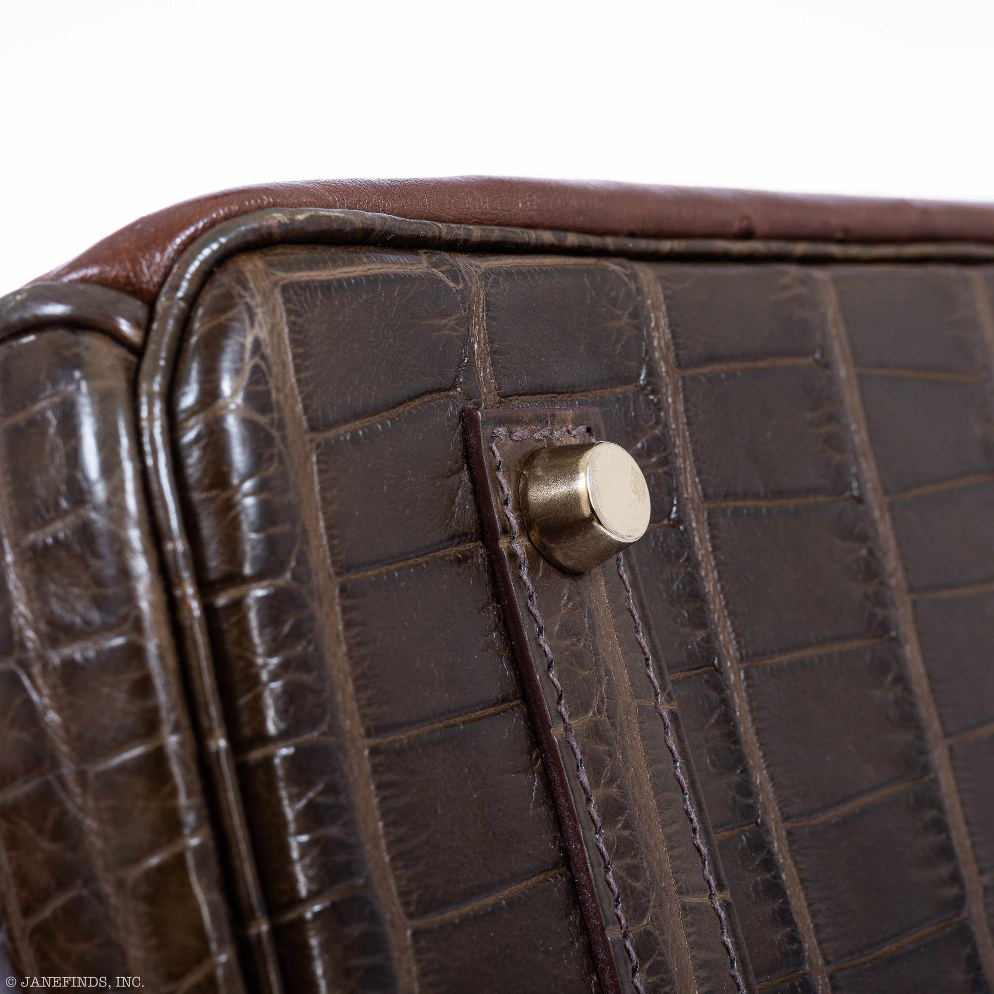 Hermès Birkin 35 "Ghillies" Grand Mariage Tri-Exotic Gris Elephant, Etrusque & Ficelle Permabrass Hardware
