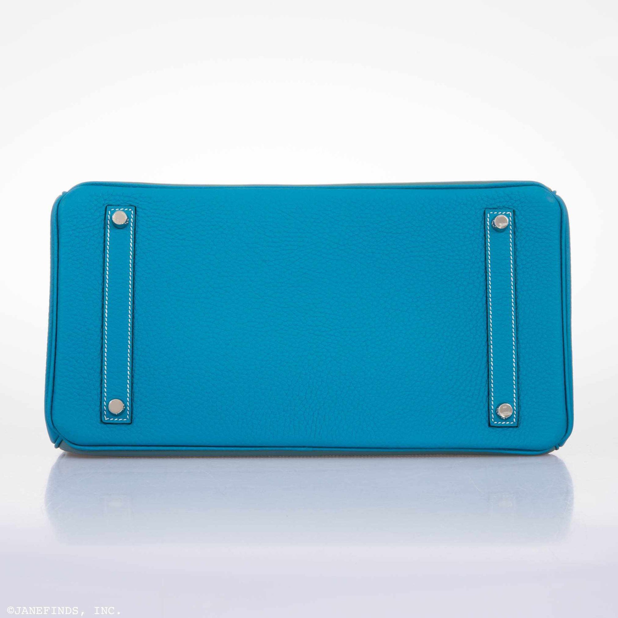 Hermès Birkin 35 "Ghillies" Limited Edition Turquoise & Ciel Evergrain, Swift & Veau Doblis Suede