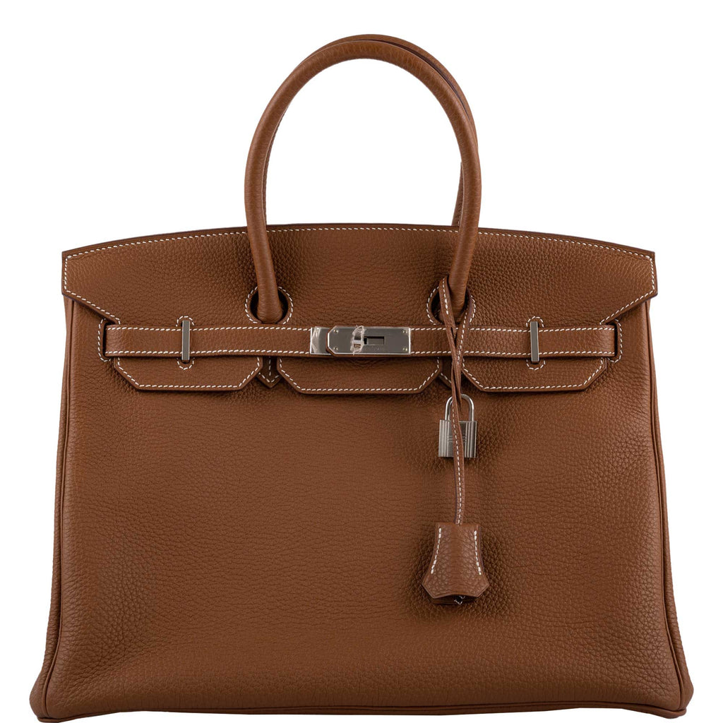 Hermes Birkin 35 Ebony Brown Togo Palladium Hardware