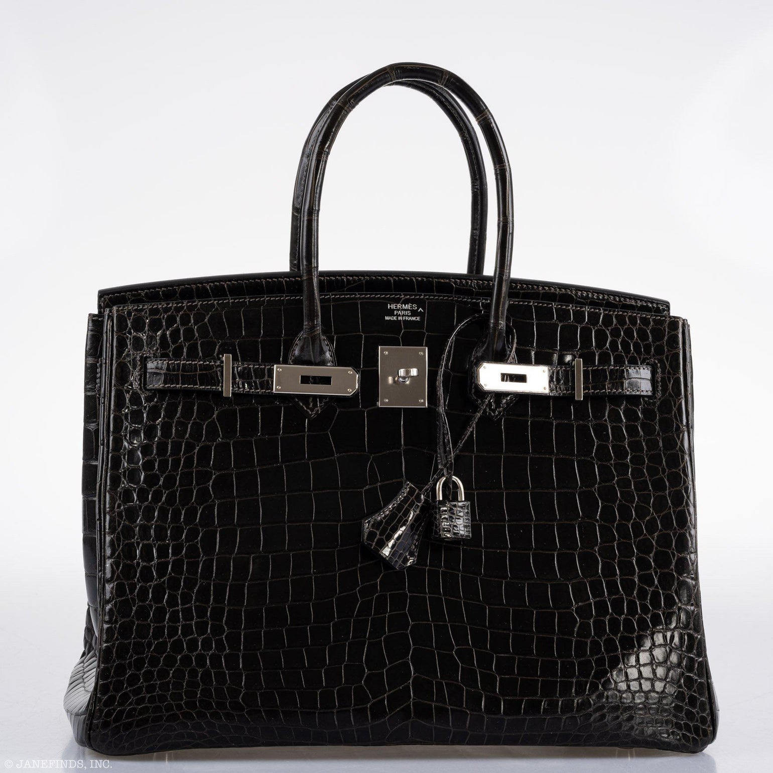 Hermès Birkin 35 Graphite Porosus Crocodile with Palladium Hardware ...