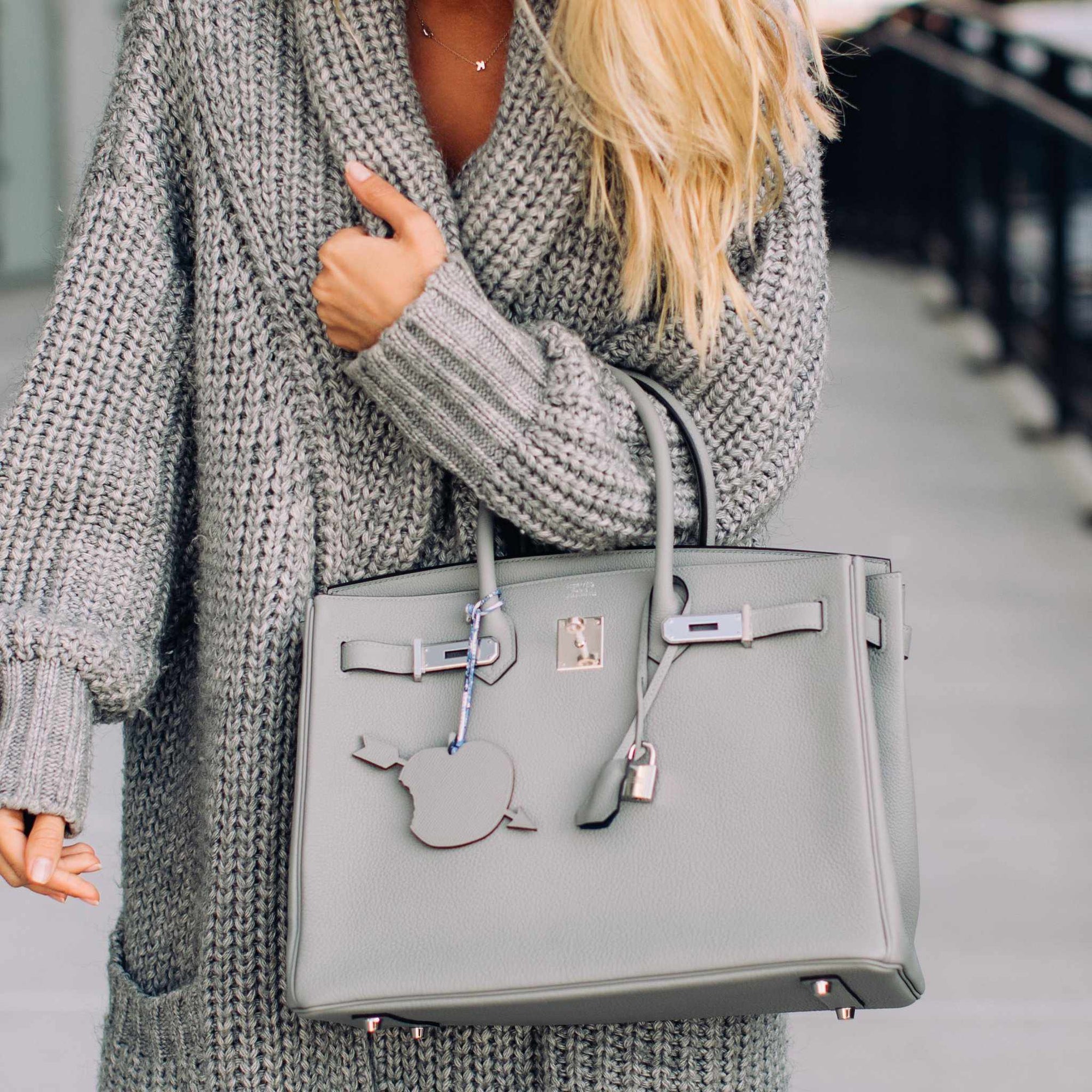 Hermès Birkin 35 Gris Mouette Verso Blue Agate Togo Palladium Hardware - 2016, X