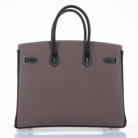 Hermès Birkin 35 HSS Bi-Color Etain & Black Epsom Brushed Palladium Hardware
