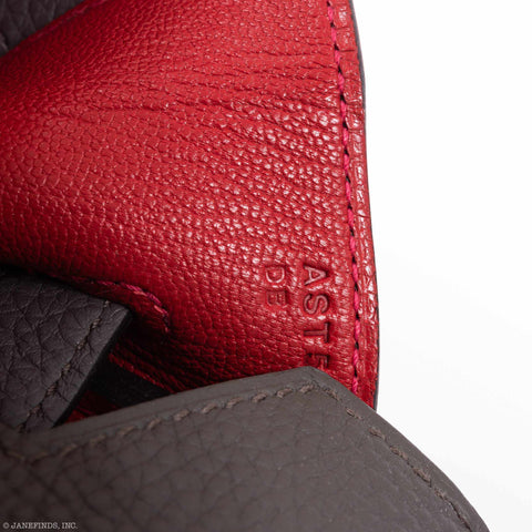Hermès Birkin 35 HSS Bi-Color Etain & Rouge Vif Togo Palladium Hardware