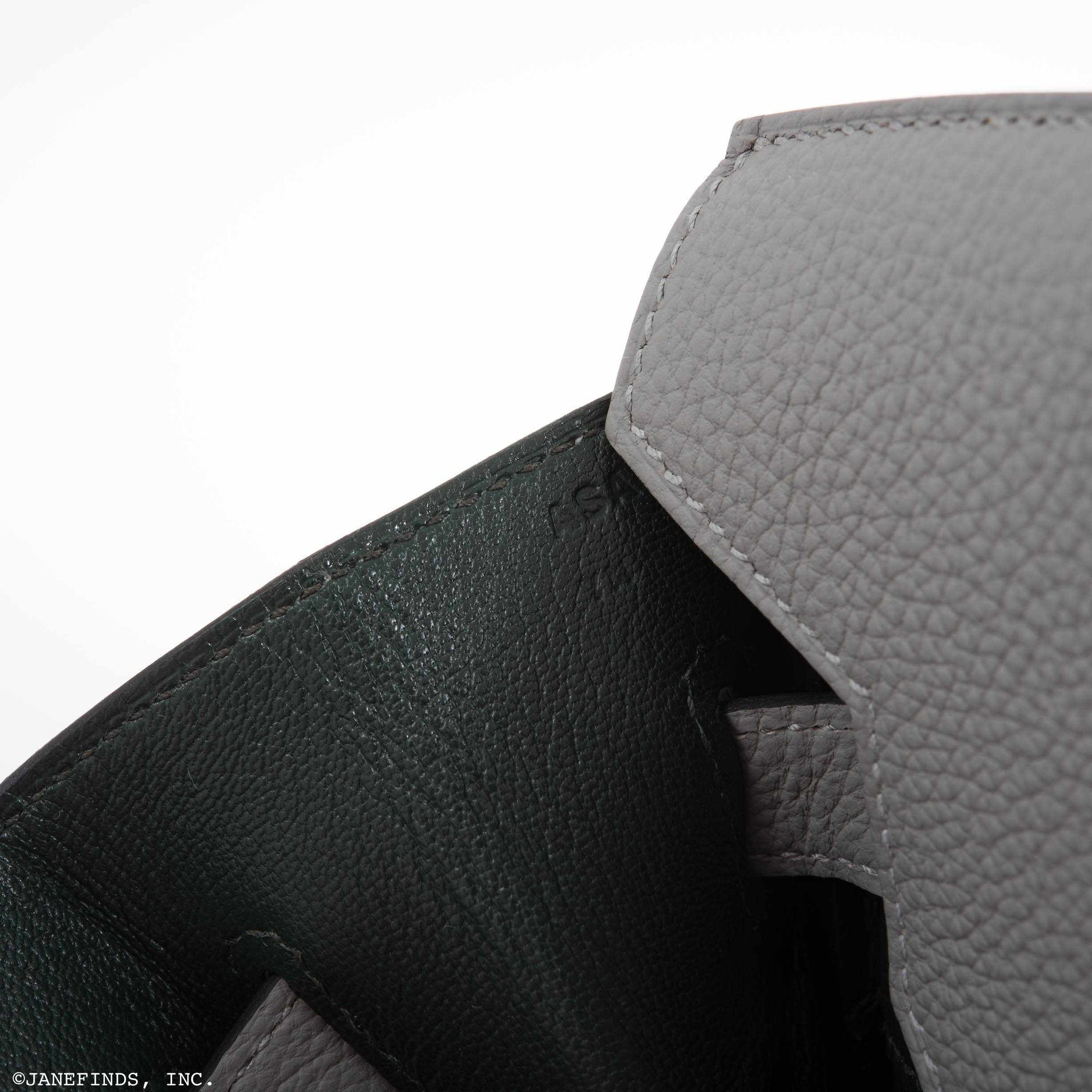 Hermès Birkin 35 HSS Bi-Color Gris Mouette & Vert Fonce Togo Palladium Hardware