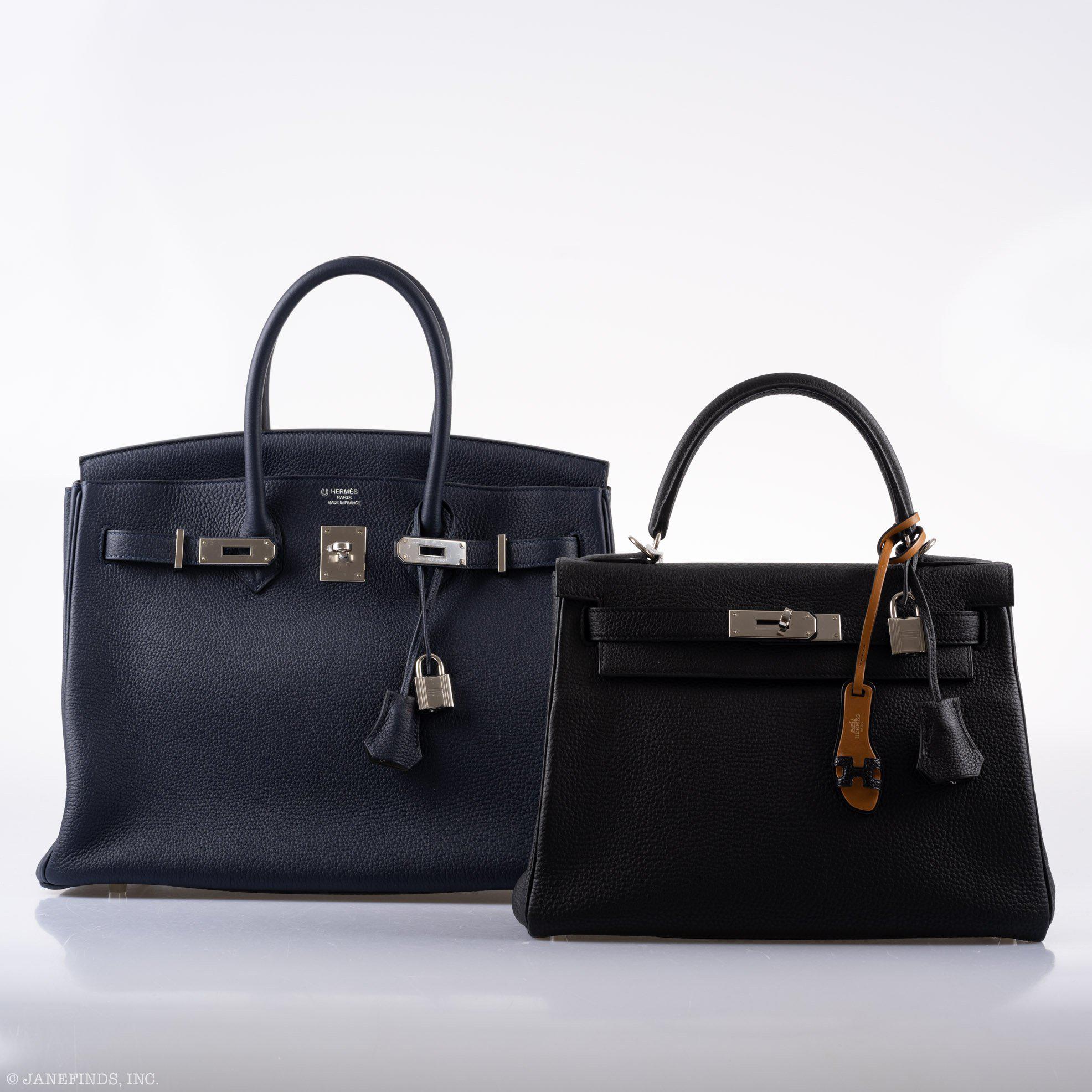 Hermès Birkin 35 HSS Blue Nuit Outside & Gris Etain Inside Togo Palladium Hardware - 2020, Y