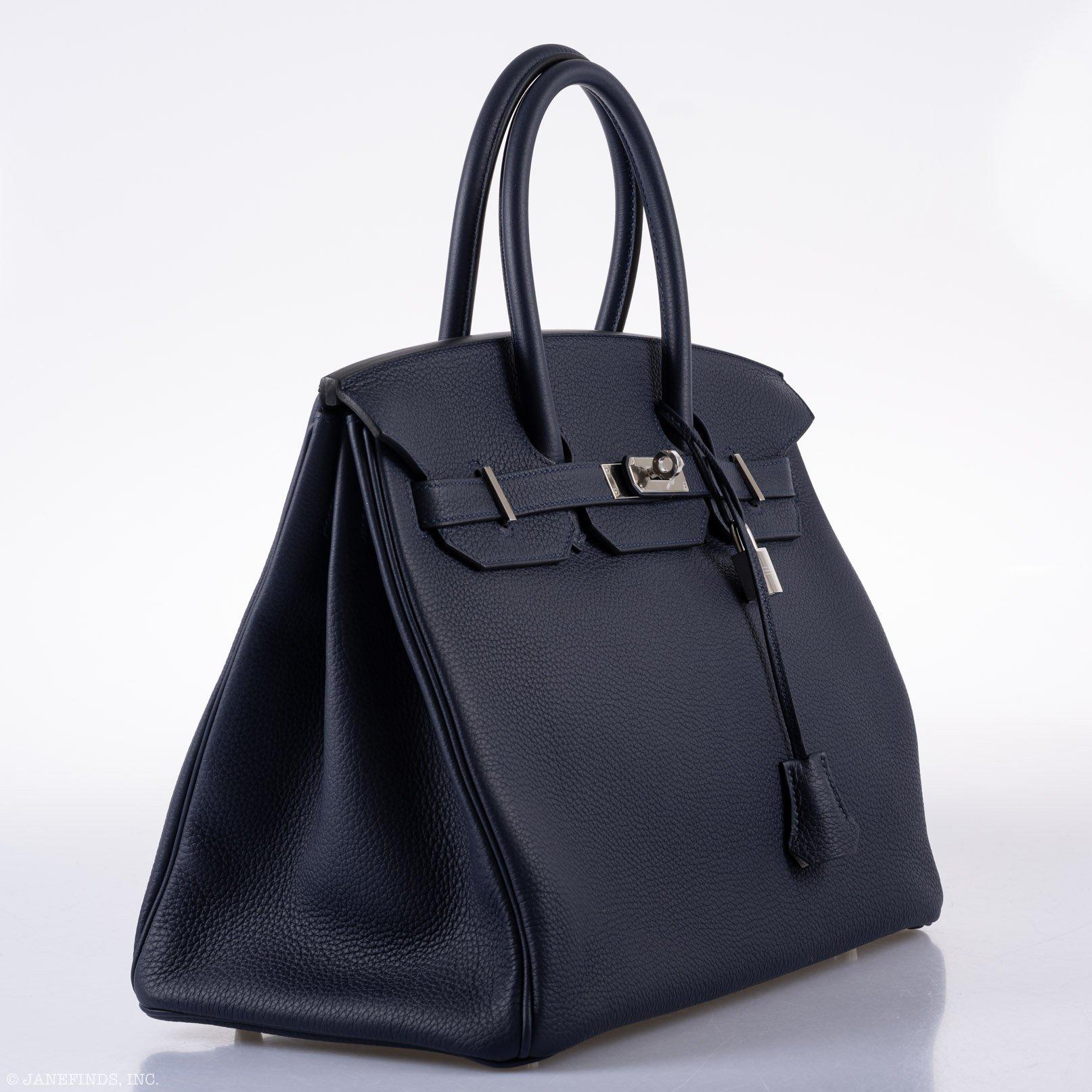 Hermès Birkin 35 HSS Blue Nuit Outside & Gris Etain Inside Togo Palladium Hardware