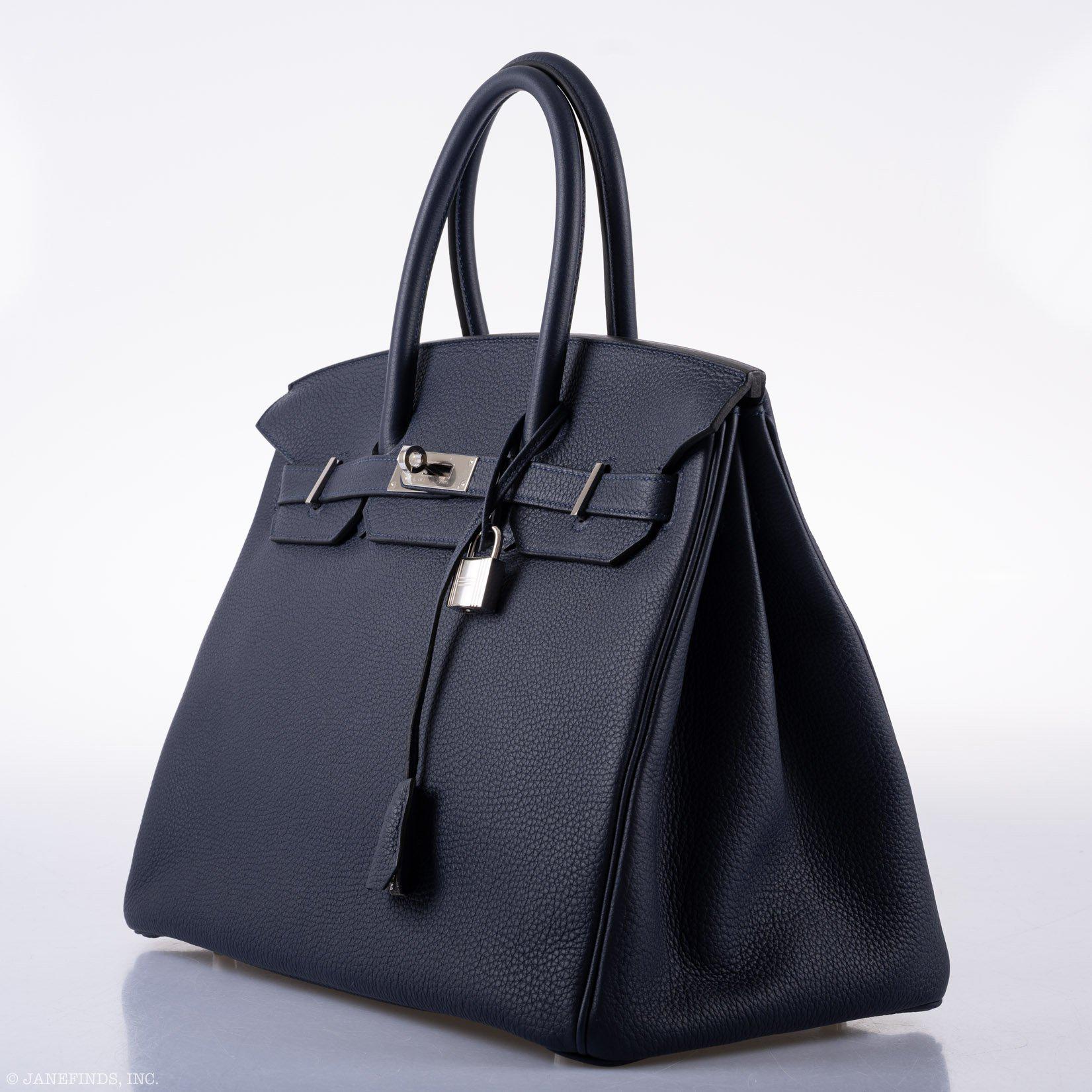 Hermès Birkin 35 HSS Blue Nuit Outside & Gris Etain Inside Togo Palladium Hardware