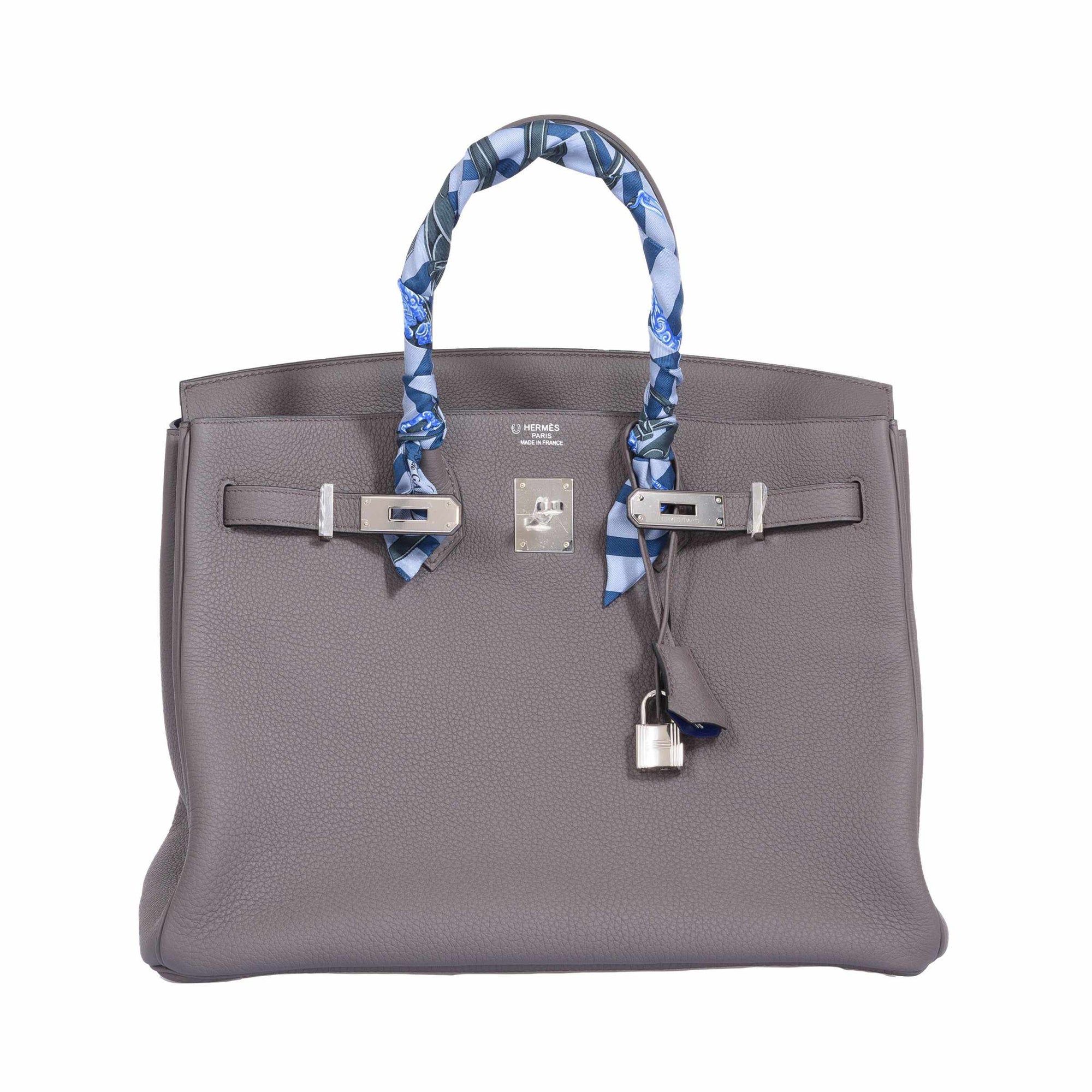 Hermès Birkin 35 HSS Etain With Blue Electric Togo Palladium Hardware