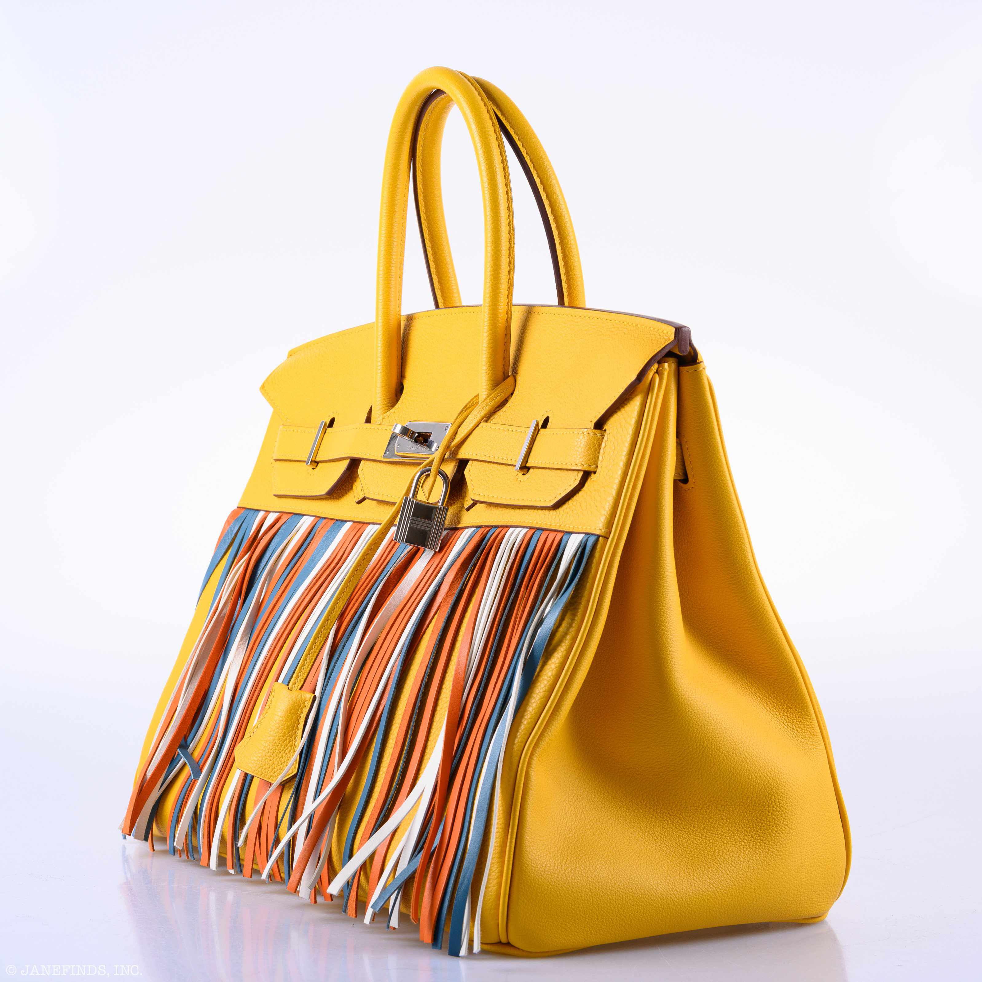 Hermès Birkin 35 HSS Fringe Soleil Togo & Multicolor Swift Leather Palladium Hardware
