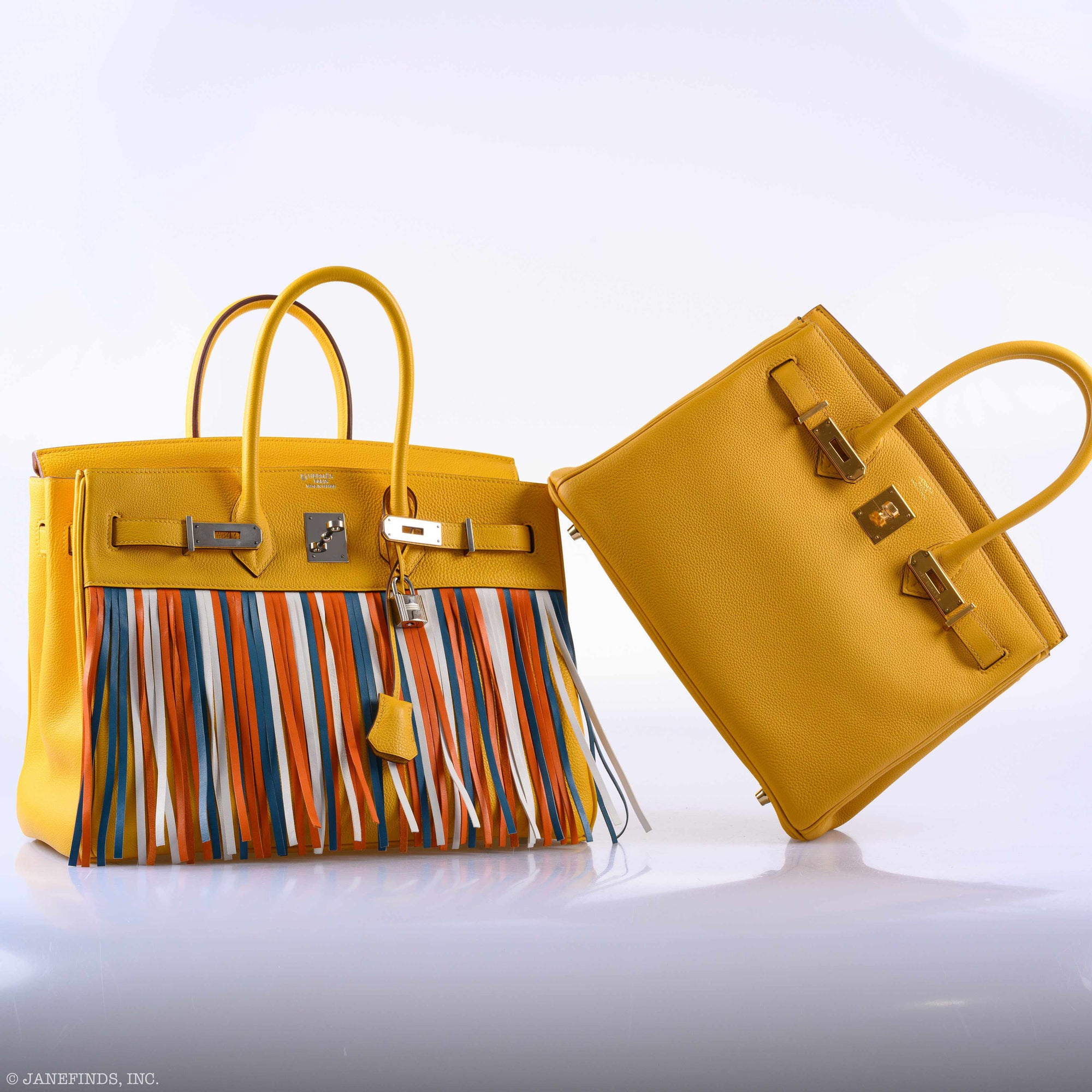 Hermès Birkin 35 HSS Fringe Soleil Togo & Multicolor Swift Palladium Hardware